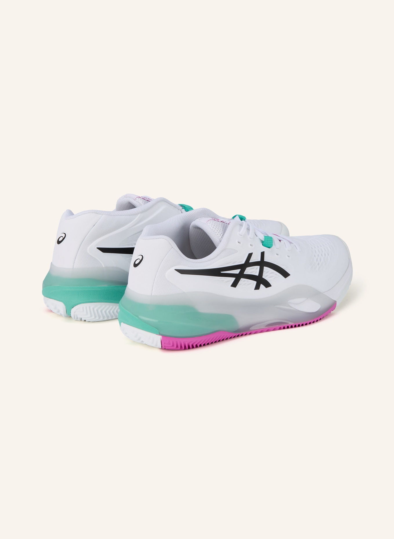 ASICS Chaussures de tennis GEL-RESOLUTION X CLAY: BLANC / LILAS / TURQUOISE