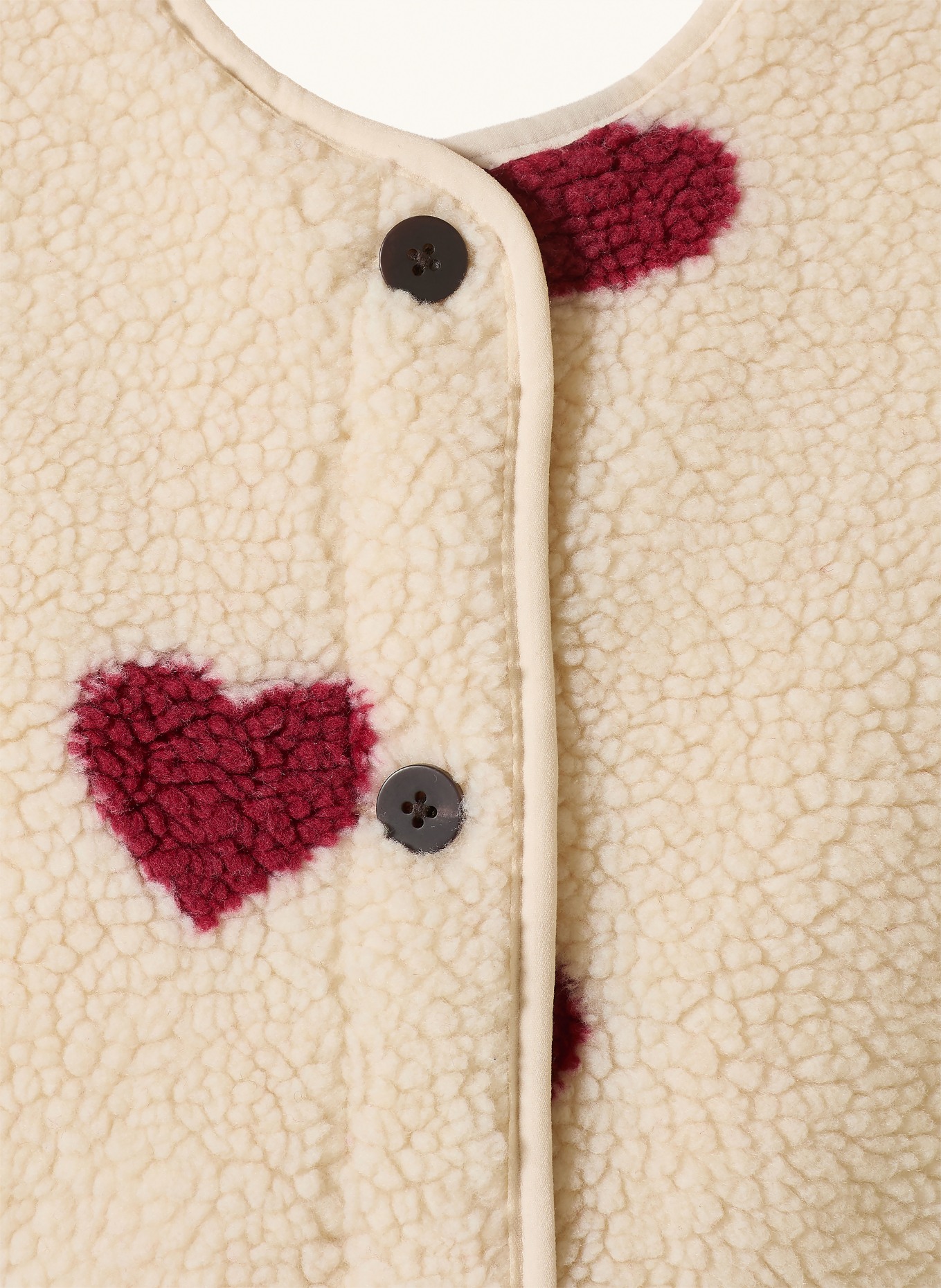 ONLY Teddy vest: CREAM / DARK RED