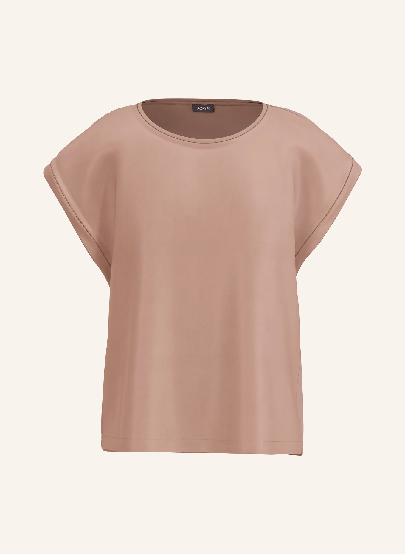 JOOP! TAILA shirt blouse in mixed materials: LIGHT BROWN