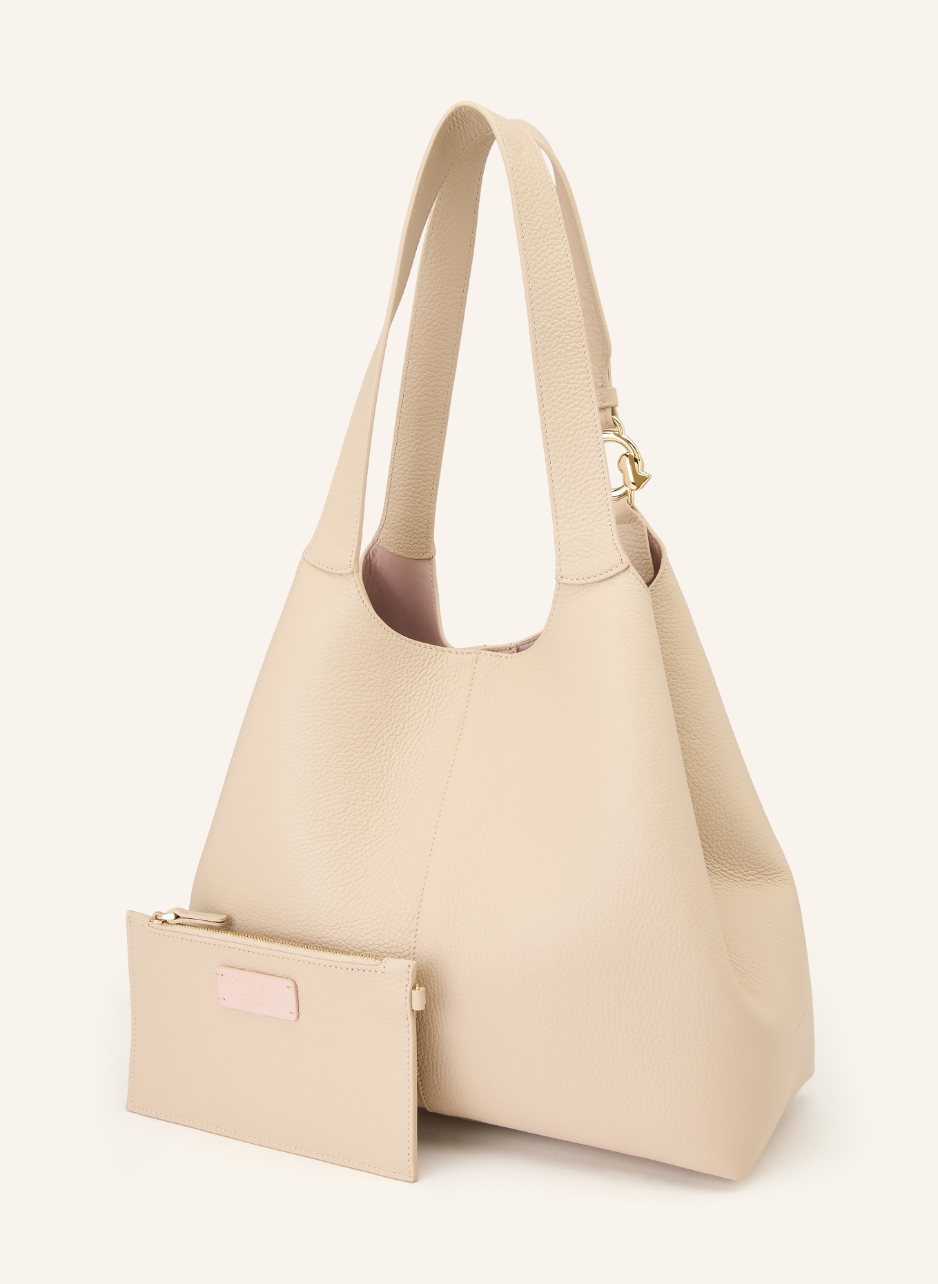 COCCINELLE Sac cabas C-EASY avec pochette amovible: MARRON CLAIR / OR