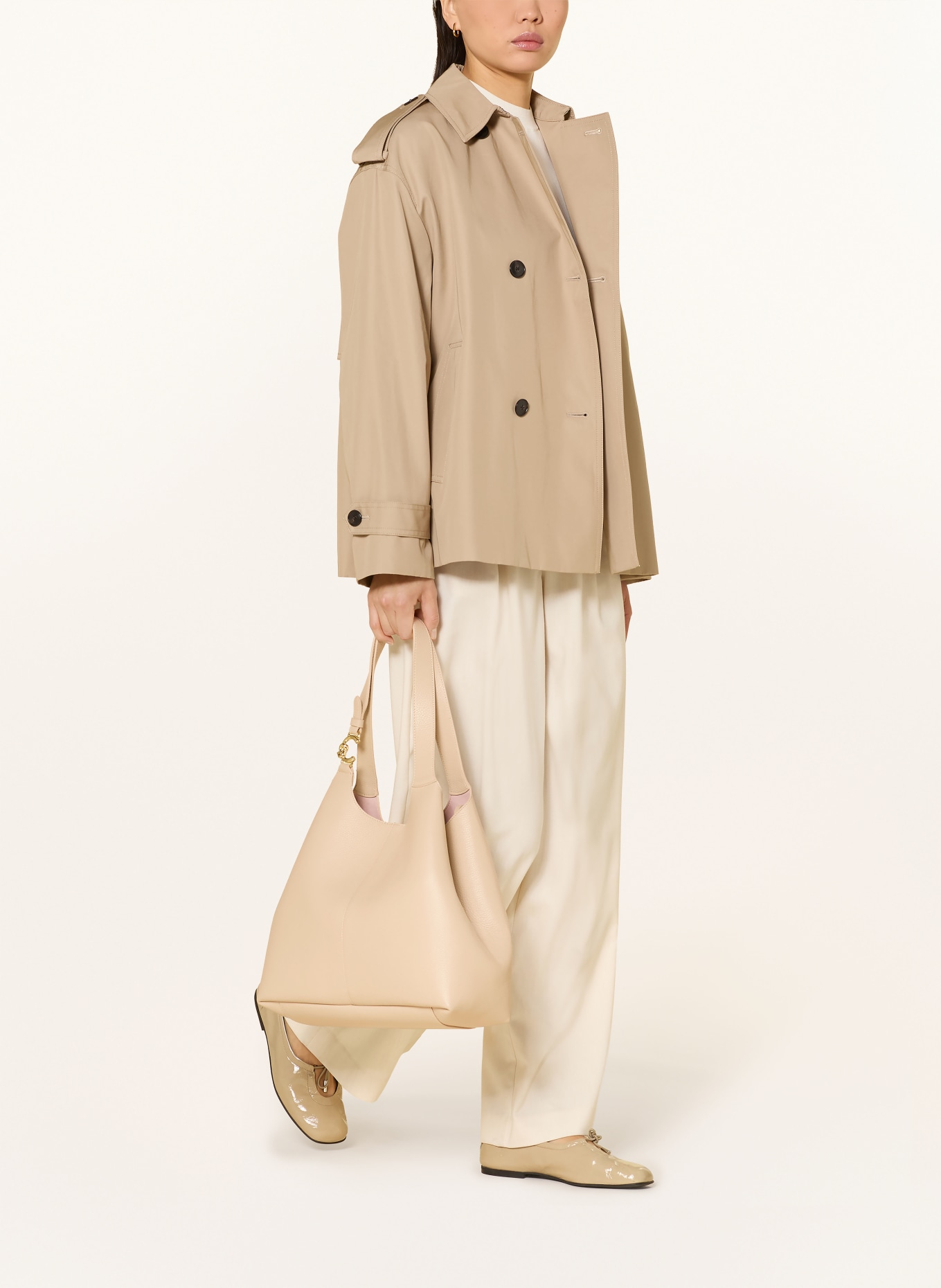 COCCINELLE Sac cabas C-EASY avec pochette amovible: MARRON CLAIR / OR