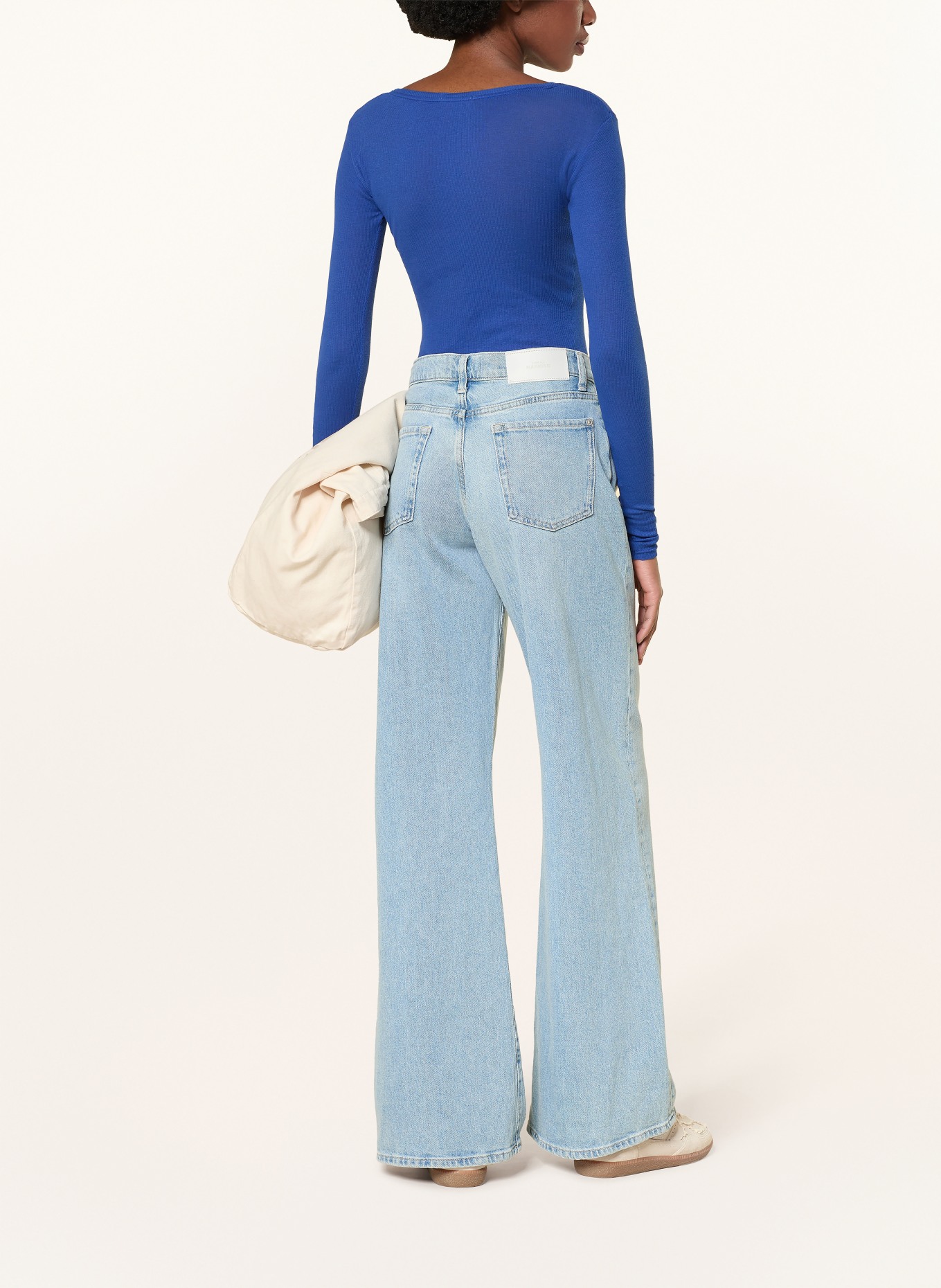 American Vintage Tričko s dlouhým rukávem MASACHUSETTS: MODRÁ