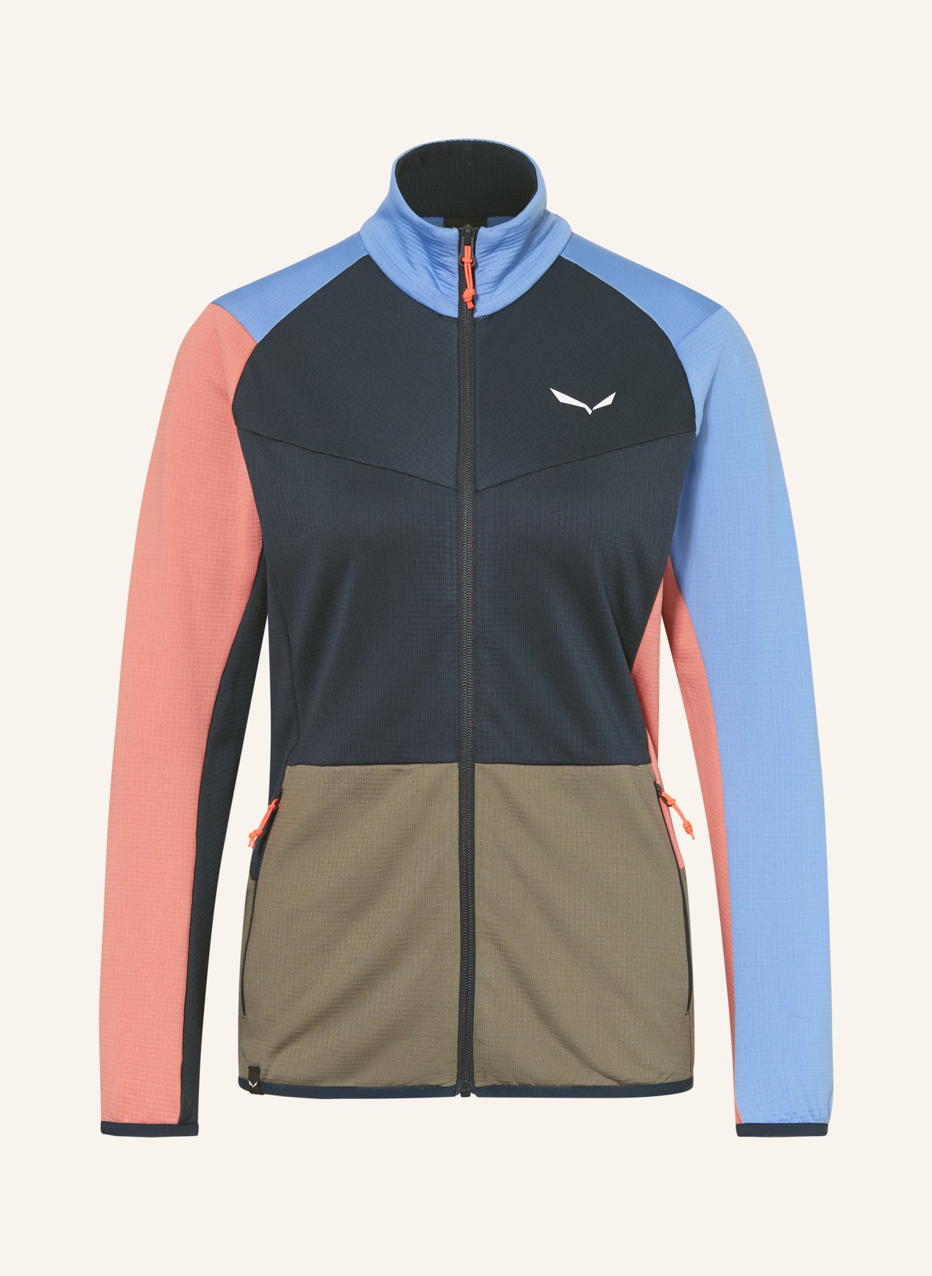 SALEWA PUEZ CAMMINO mid-layer jacket: DARK BLUE / ORANGE / KHAKI