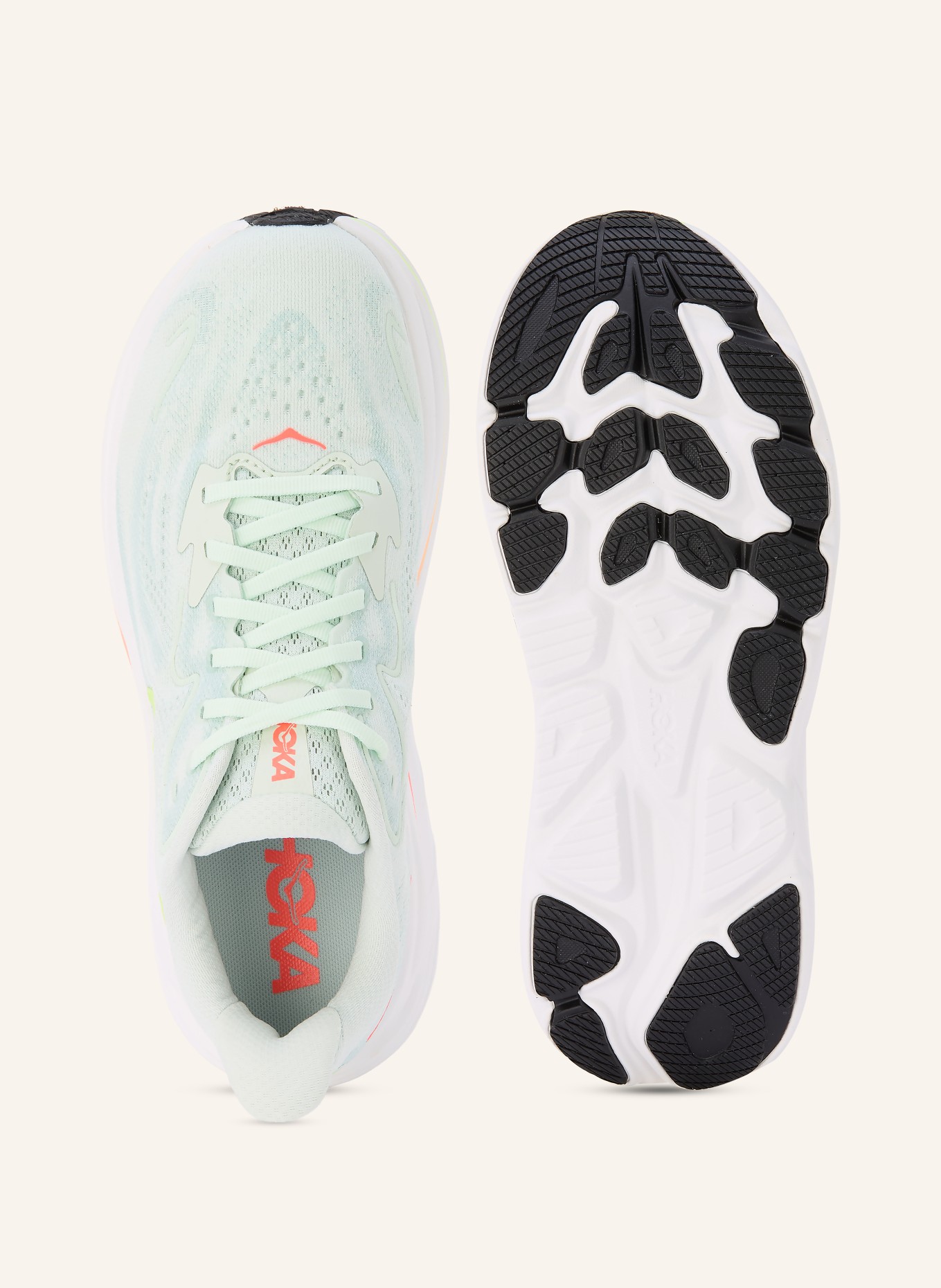 HOKA Buty do biegania CLIFTON 10: MIĘTOWY / JASKRAWY CZERWONY / JASKRAWY ZIELONY