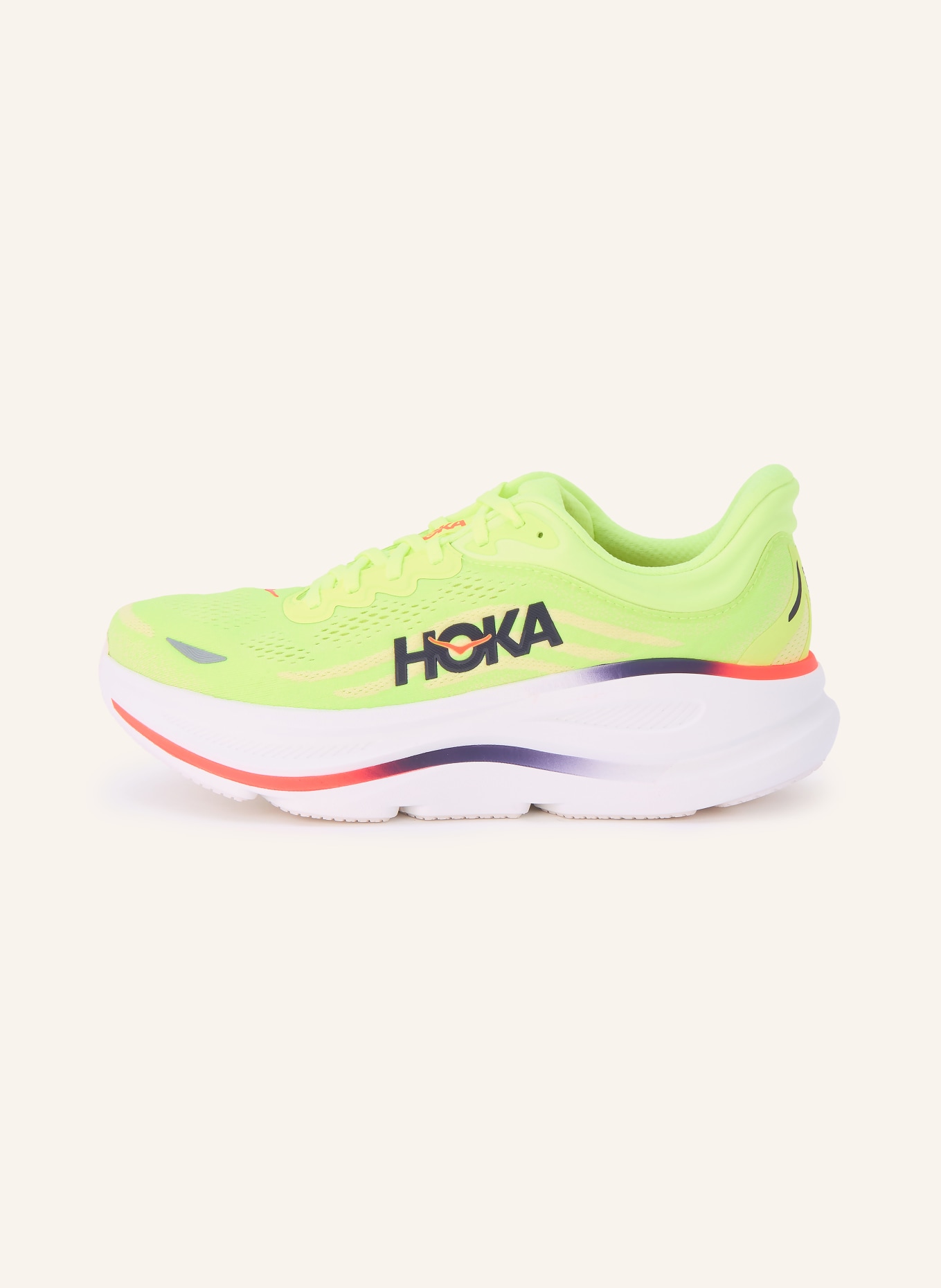 HOKA Laufschuhe BONDI 9: NEONGRÜN / NEONROT / SCHWARZ