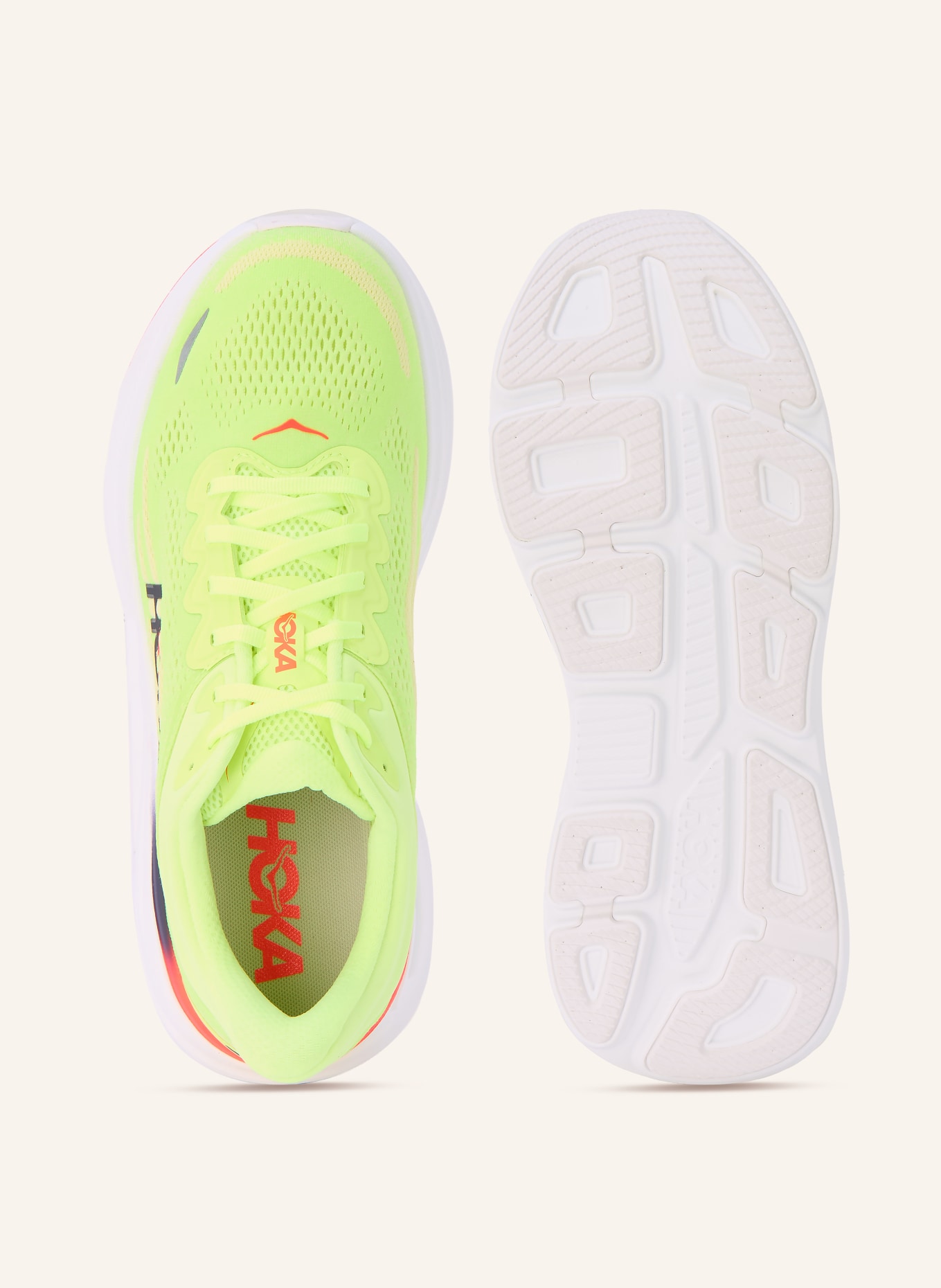 HOKA Laufschuhe BONDI 9: NEONGRÜN / NEONROT / SCHWARZ