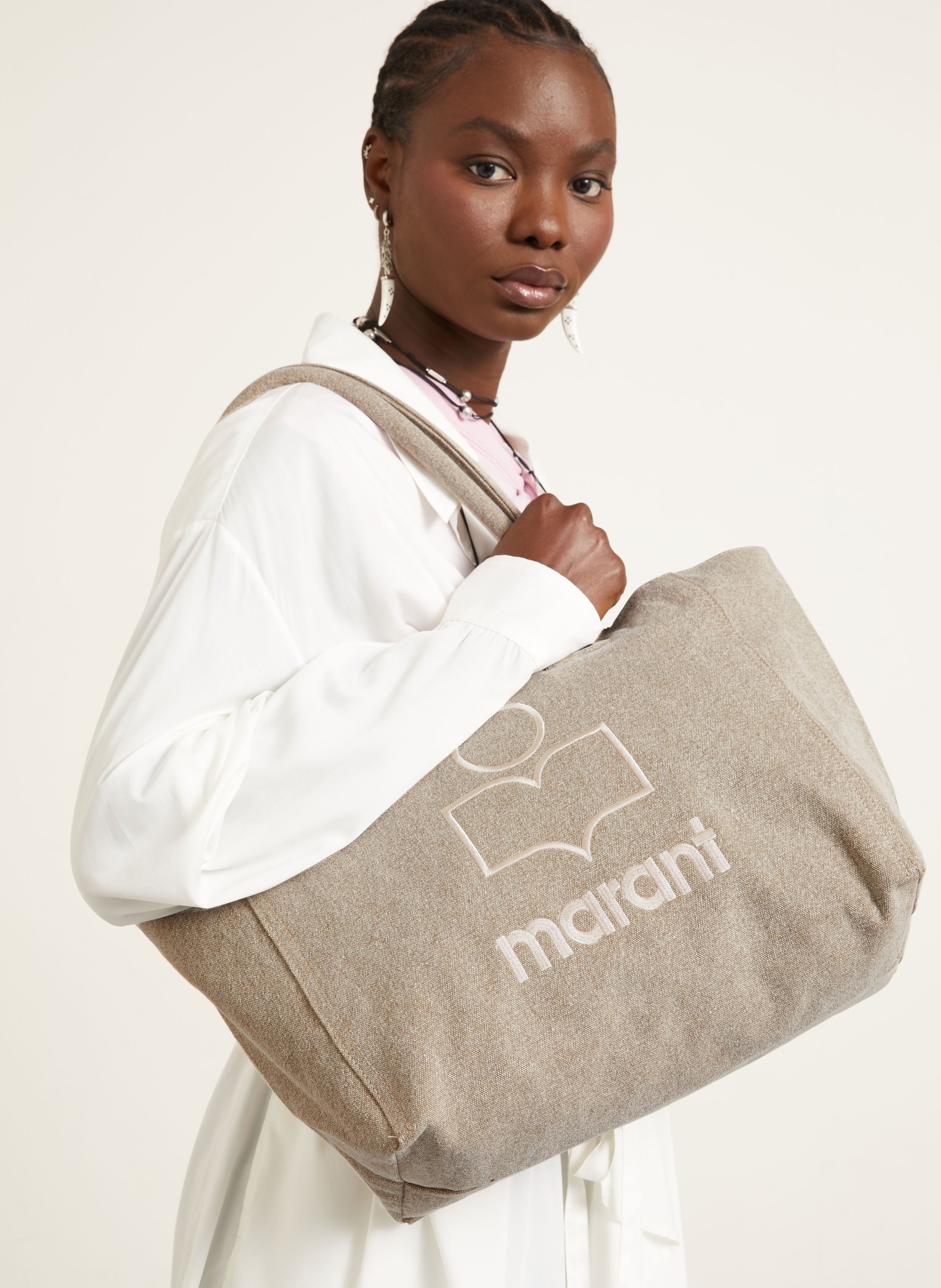 ISABEL MARANT Shopper YENKY: BEIGE / WEISS