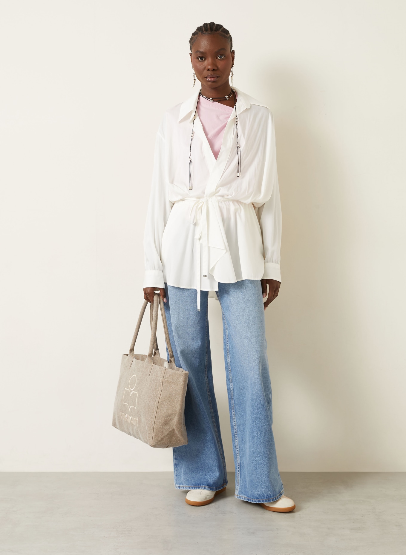 ISABEL MARANT Shopper YENKY: BEIGE / WEISS