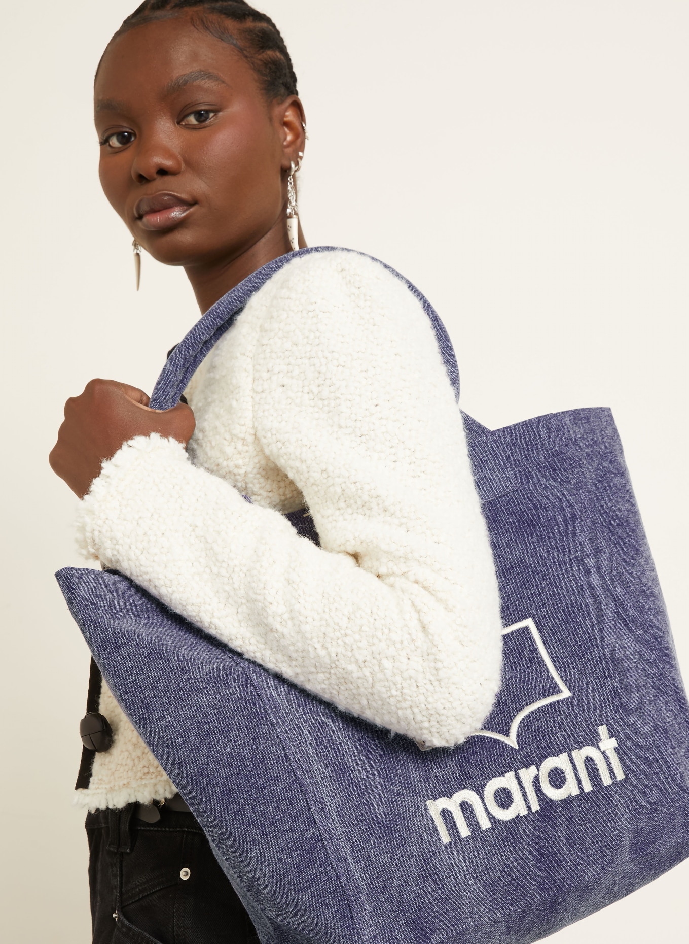 ISABEL MARANT Shopper YENKY SMALL: BLAU / WEISS