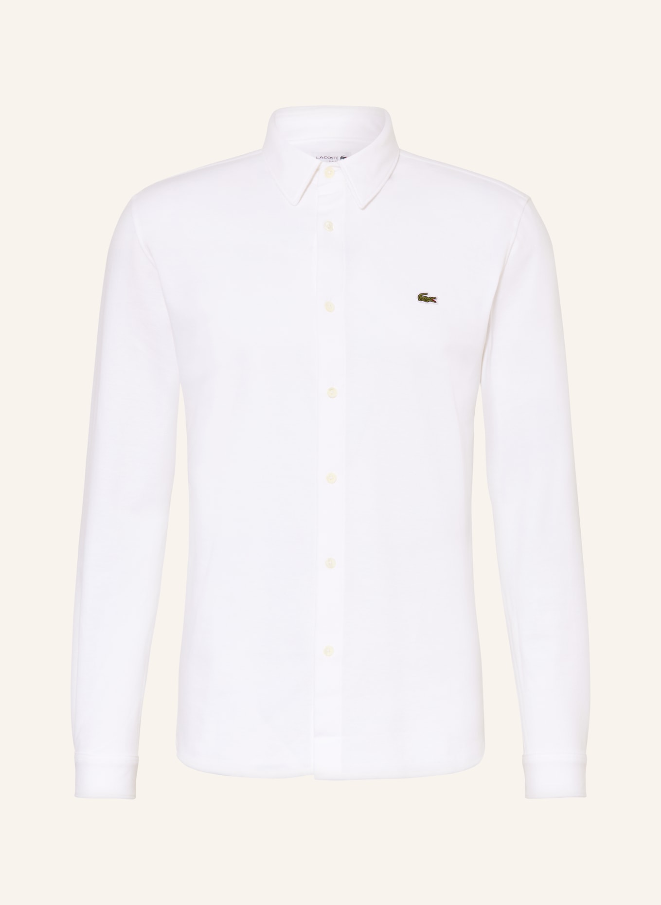 LACOSTE Slim fit piqué shirt: WHITE