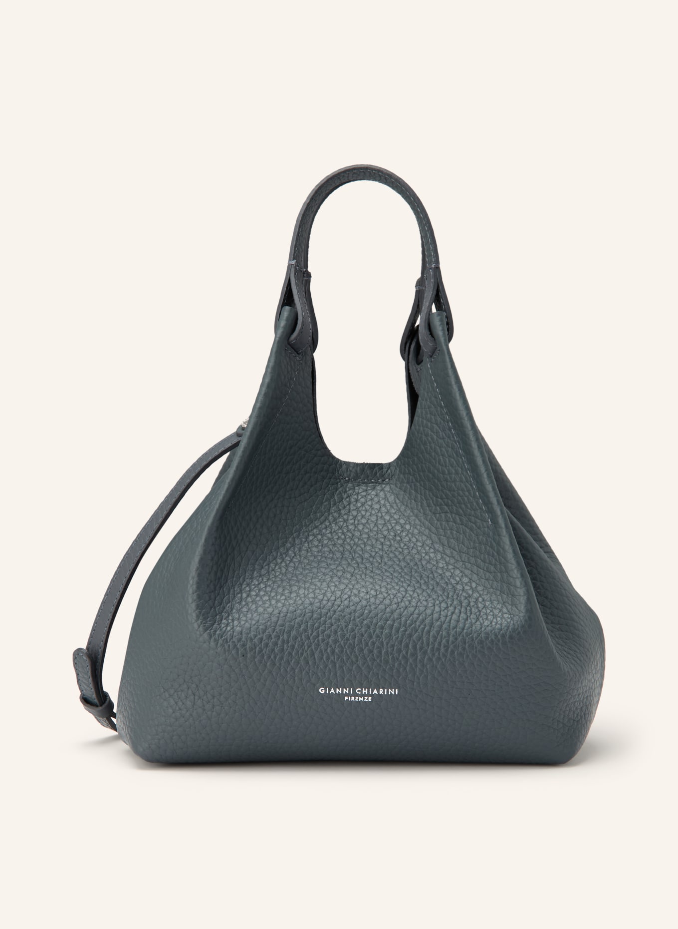 GIANNI CHIARINI Handtasche DUA MEDIUM mit Pouch: DUNKELGRAU / SILBER