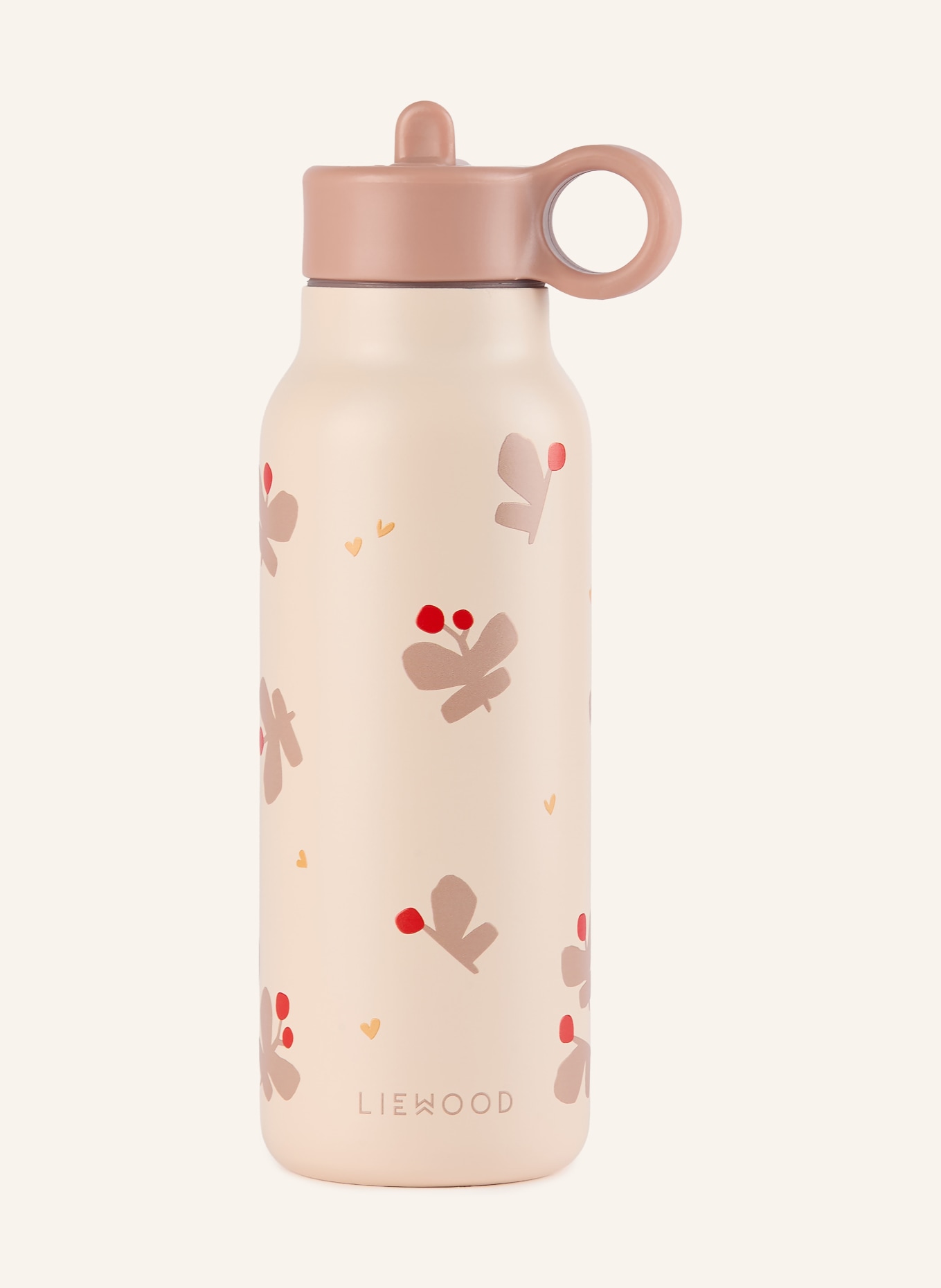 LIEWOOD Trinkflasche FALK: CREME / HELLBRAUN / ROT