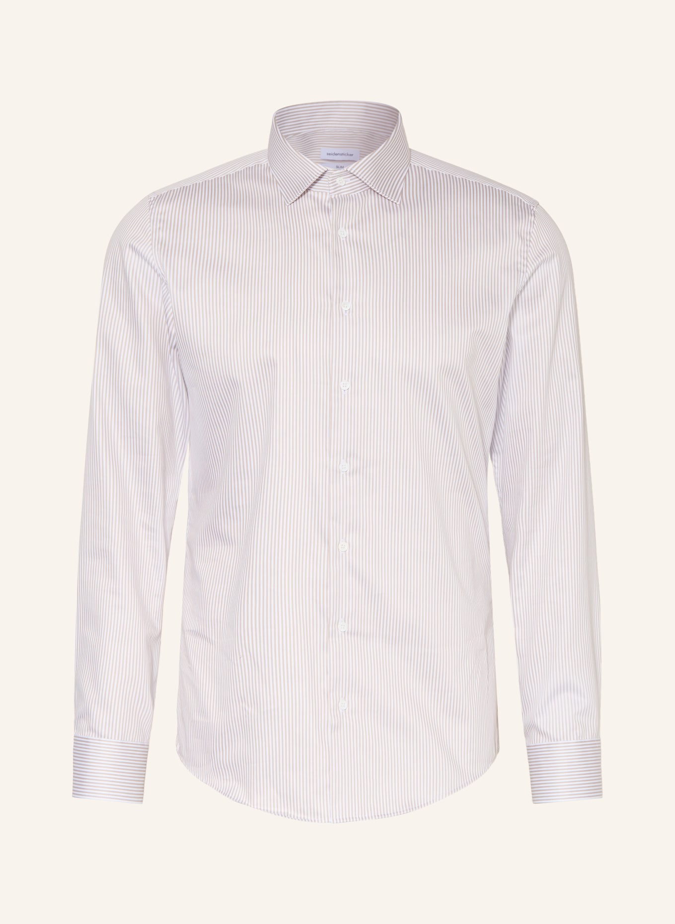 seidensticker Hemd Slim Fit: BEIGE / WEISS