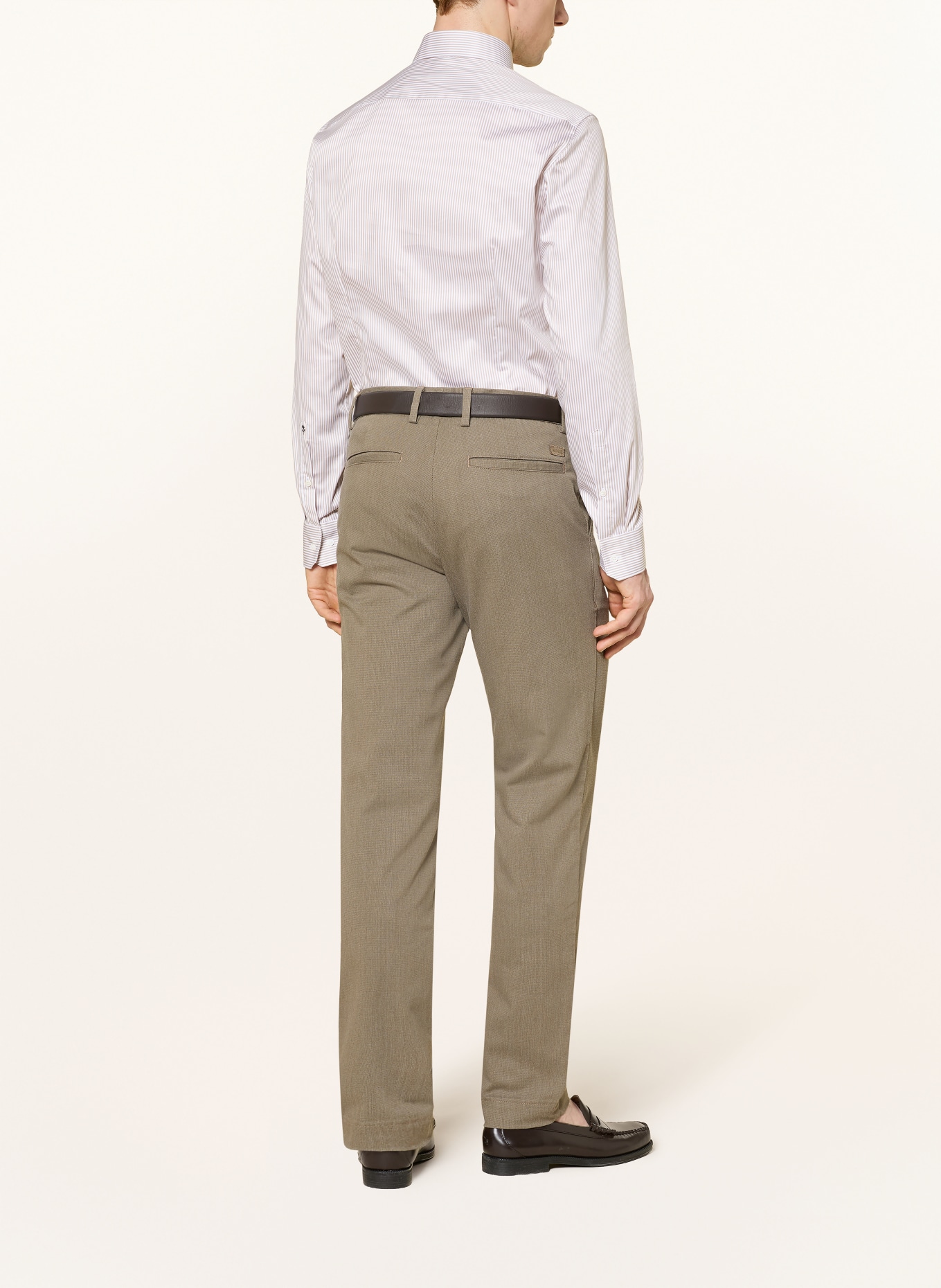 seidensticker Hemd Slim Fit: BEIGE / WEISS