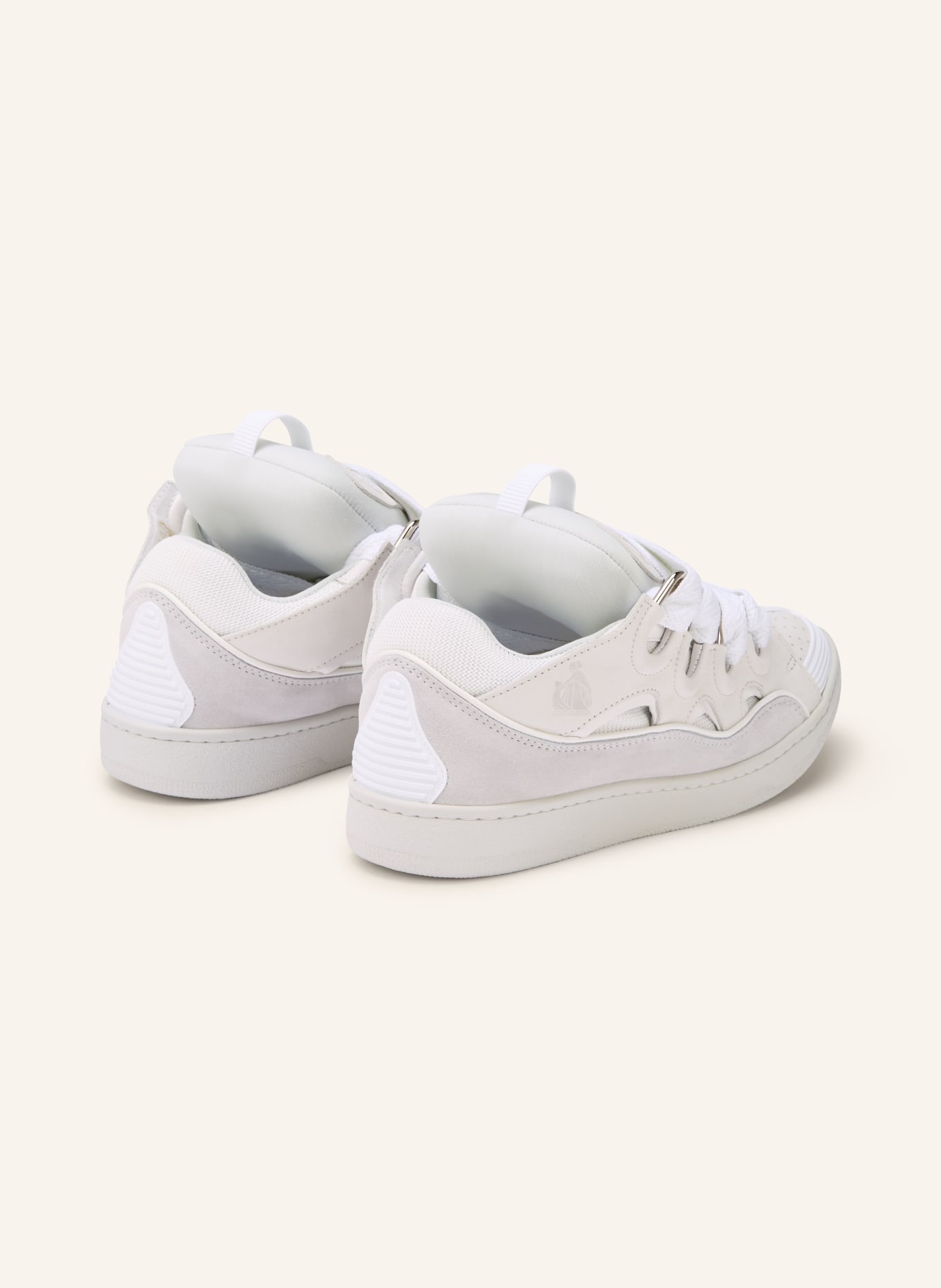 LANVIN Sneaker CURB: WEISS / HELLGRAU