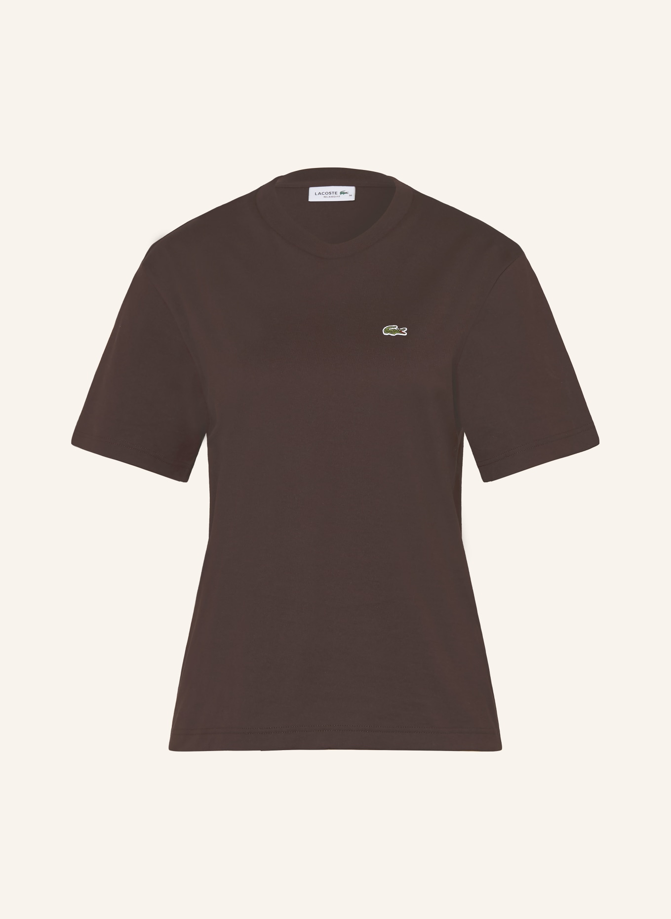 LACOSTE Tričko: TMAVĚ HNĚDÁ