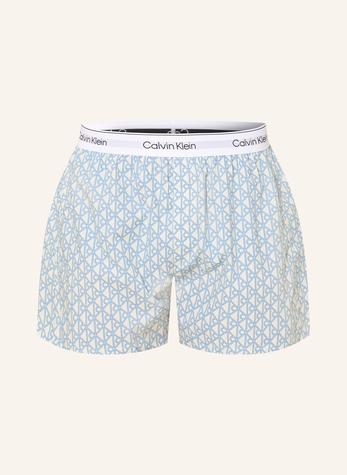 Calvin Klein Szorty od piżamy: BIAŁY / JASNONIEBIESKI