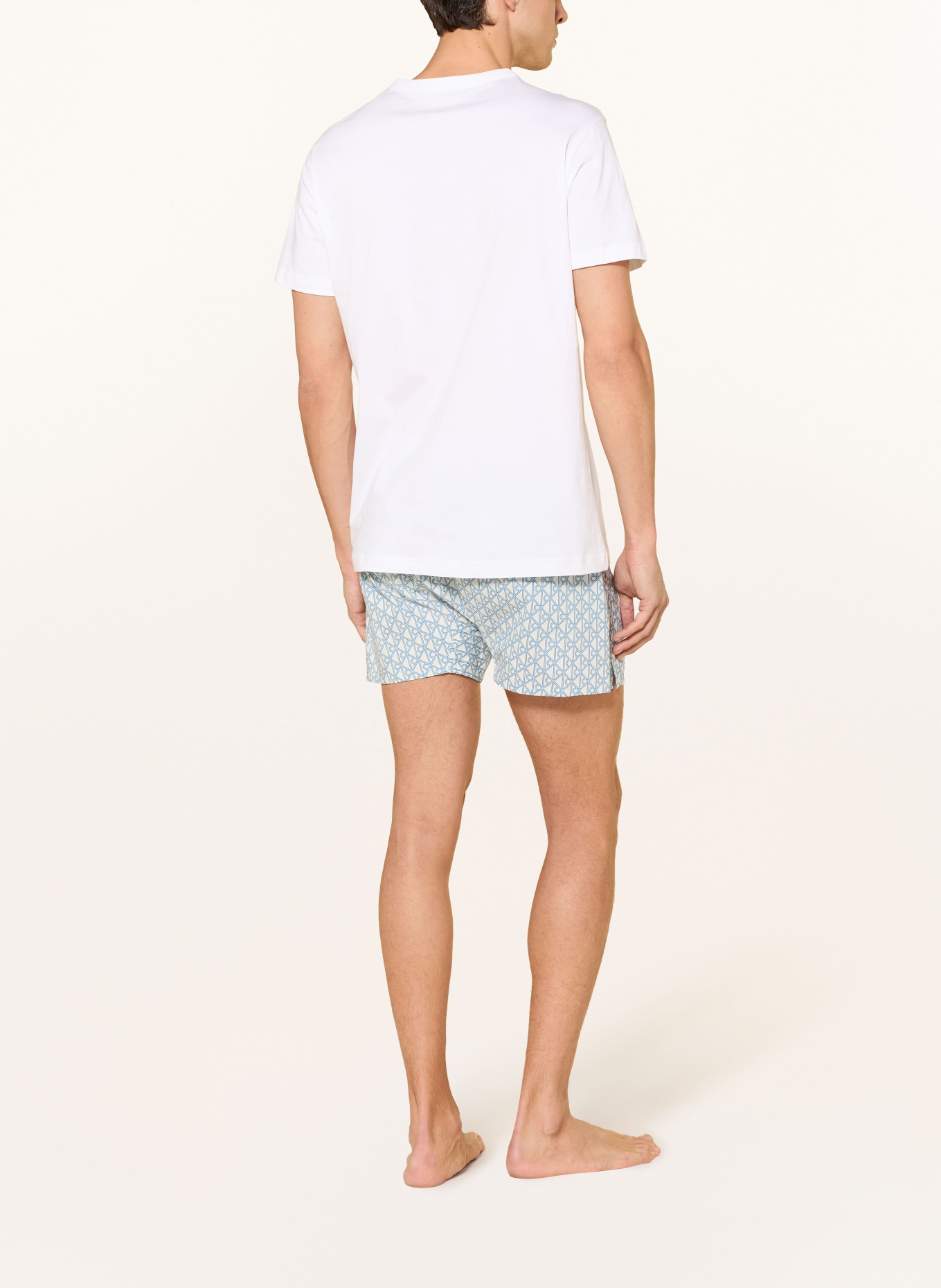 Calvin Klein Szorty od piżamy: BIAŁY / JASNONIEBIESKI