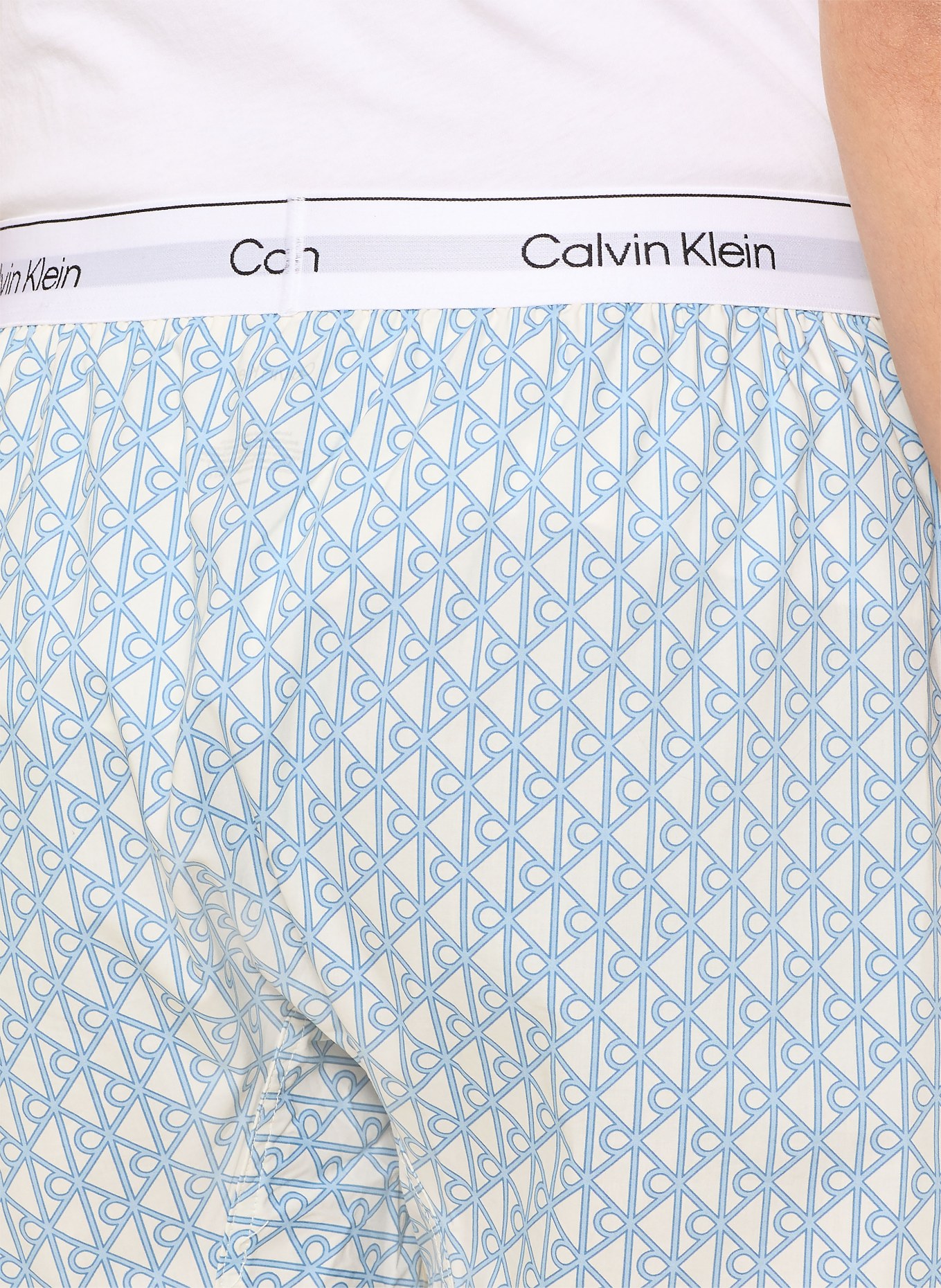 Calvin Klein Szorty od piżamy: BIAŁY / JASNONIEBIESKI