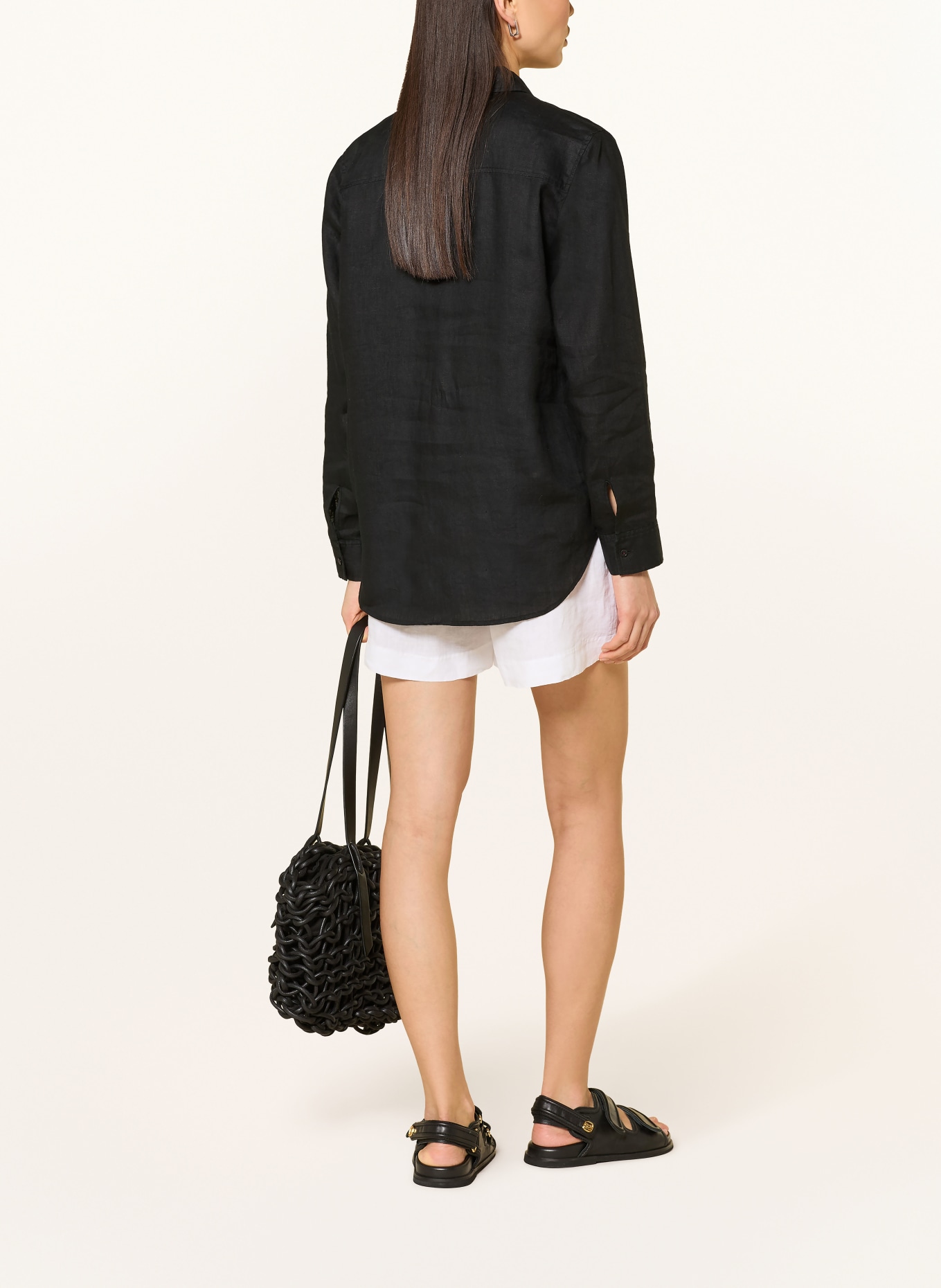 TOMMY HILFIGER Shirt blouse made of linen: BLACK