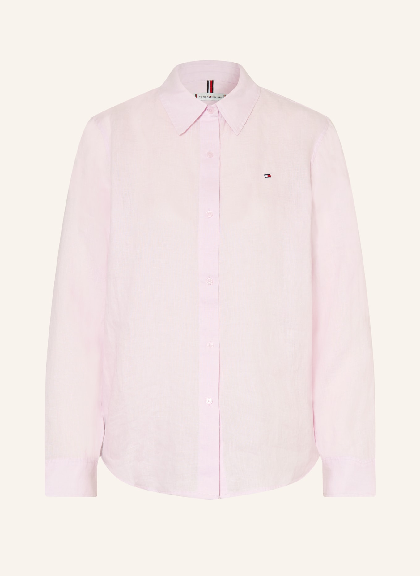 TOMMY HILFIGER Lněná košilová halenka: SVĚTLE FIALOVÁ