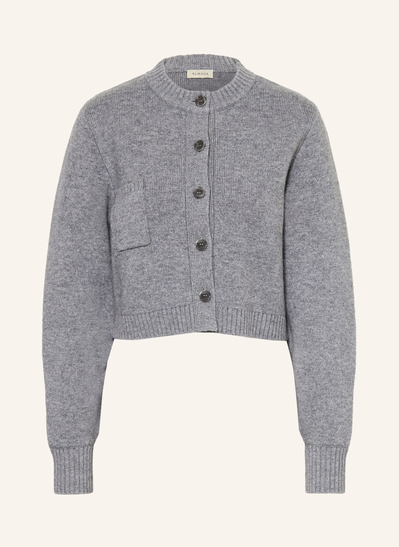 ALMADA LABEL Cropped-Strickjacke ZOZO mit Cashmere: GRAU