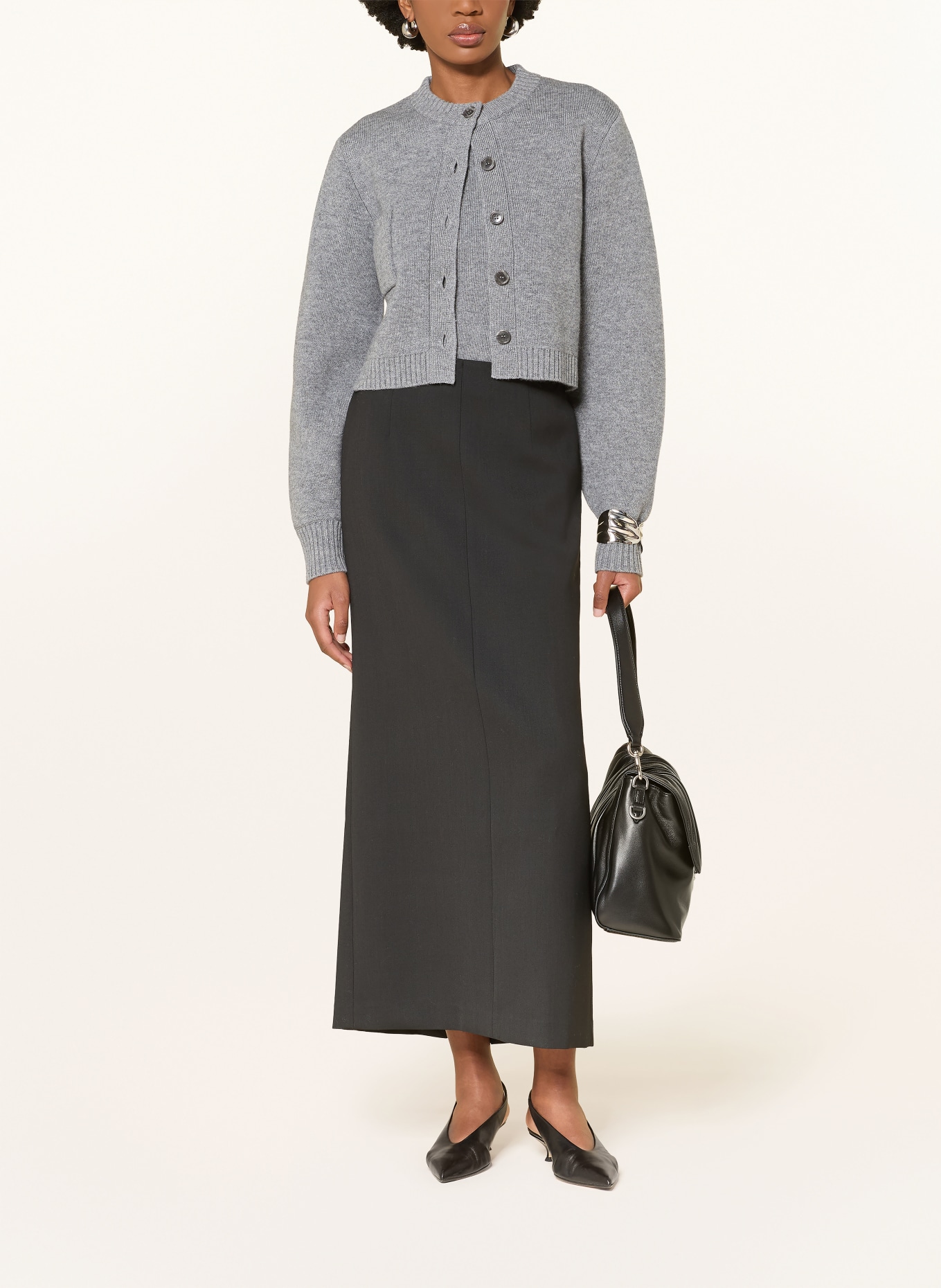 ALMADA LABEL Cropped-Strickjacke ZOZO mit Cashmere: GRAU