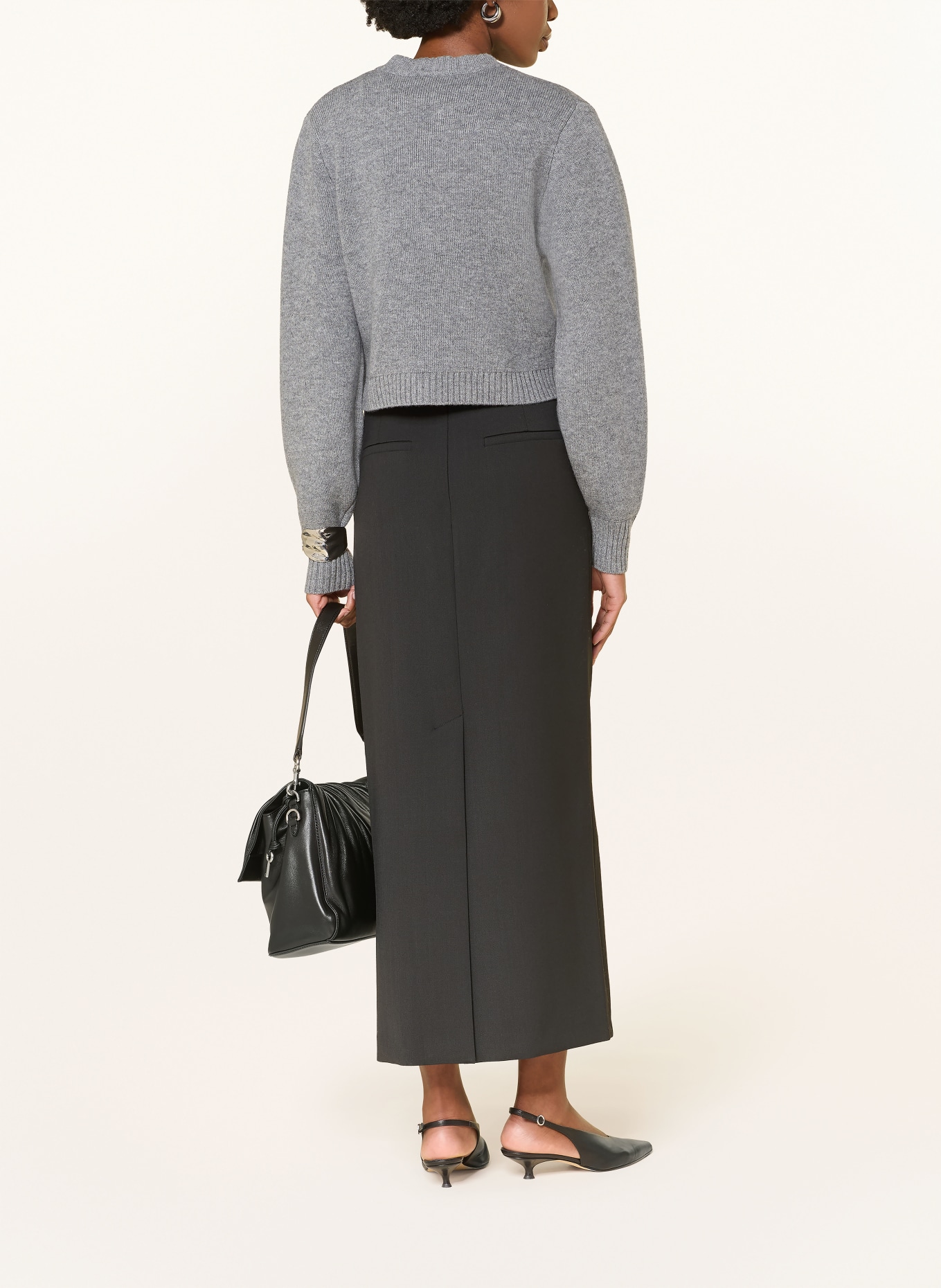 ALMADA LABEL Cropped-Strickjacke ZOZO mit Cashmere: GRAU