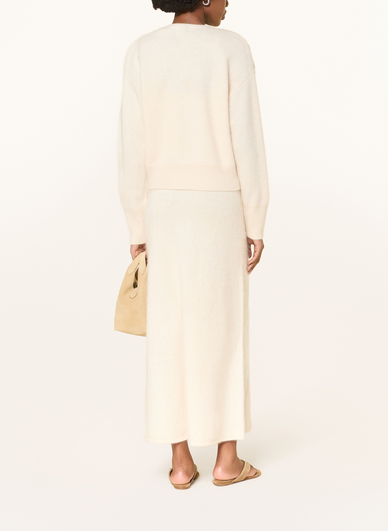 ALMADA LABEL Jupe en maille UMI en cachemire: BEIGE