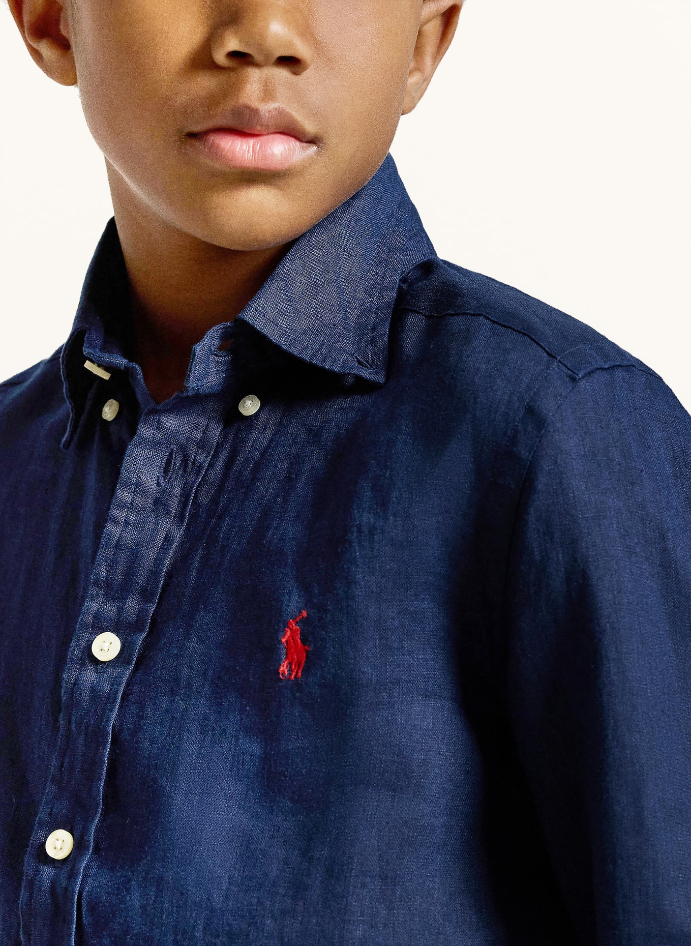 POLO RALPH LAUREN Leinenhemd: DUNKELBLAU