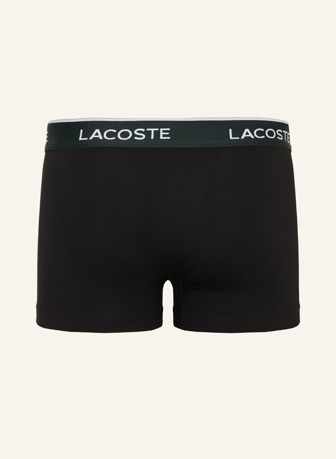 LACOSTE 3er-Pack Boxershorts: SCHWARZ / DUNKELGRÜN / GRÜN