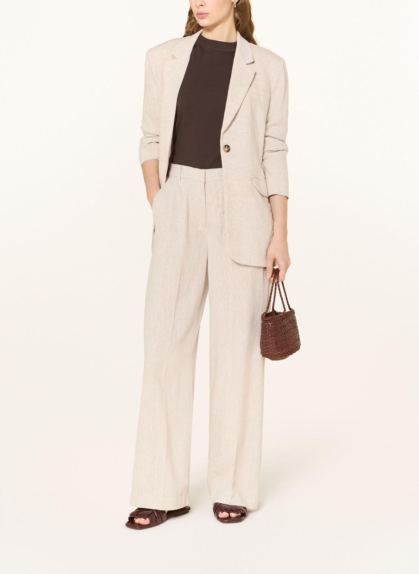 MSCH COPENHAGEN Hose MSCHPENNIE GINIA mit Leinen: HELLGRAU