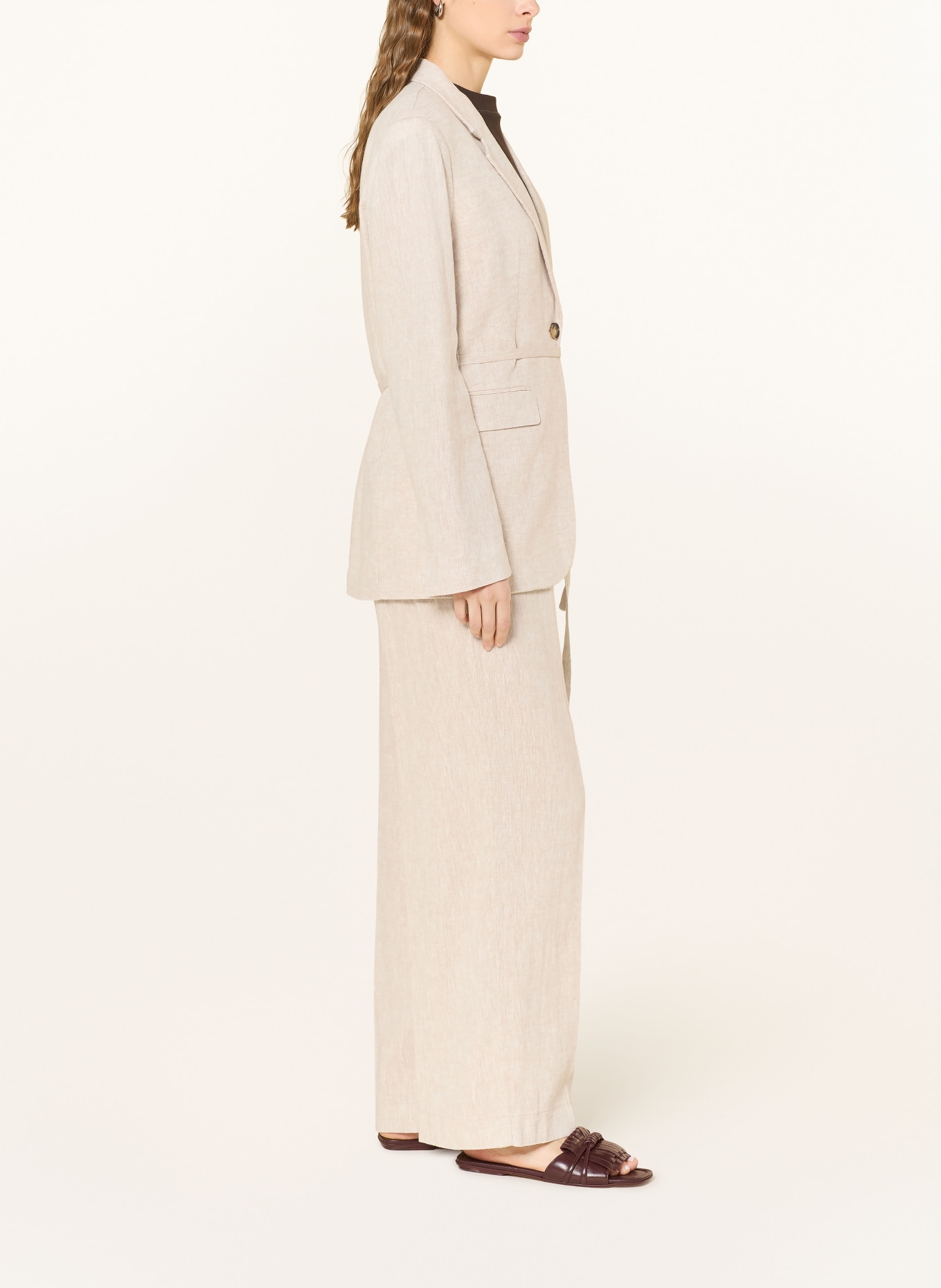 MSCH COPENHAGEN Hose MSCHPENNIE GINIA mit Leinen: HELLGRAU