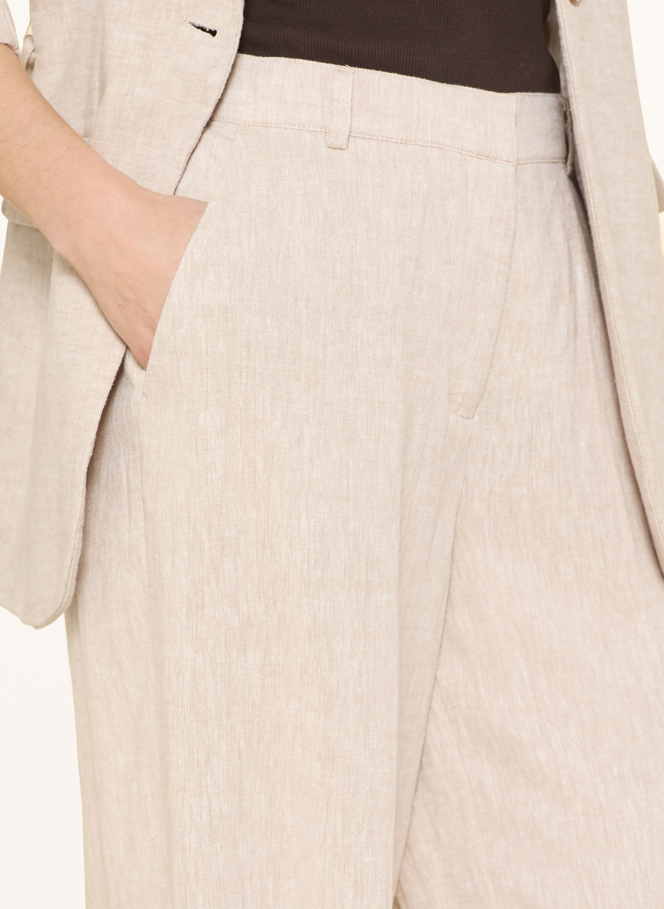 MSCH COPENHAGEN Hose MSCHPENNIE GINIA mit Leinen: HELLGRAU