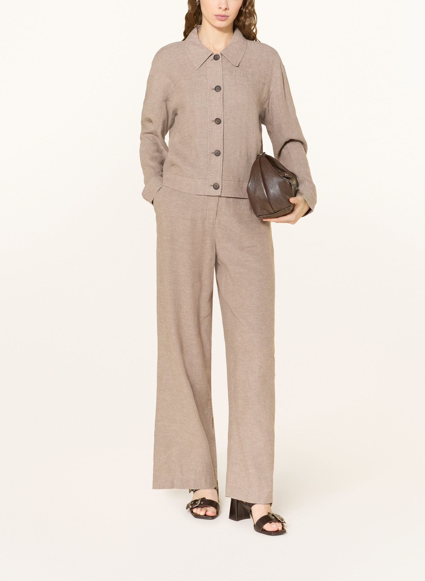 MSCH COPENHAGEN Hose MSCHPENNIE GINIA mit Leinen: HELLBRAUN