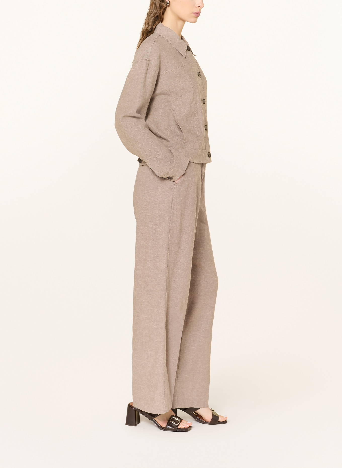 MSCH COPENHAGEN Hose MSCHPENNIE GINIA mit Leinen: HELLBRAUN