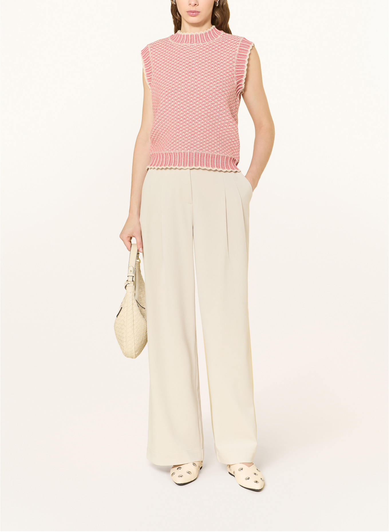 MSCH COPENHAGEN Sweater vest MSCHPILLA: DUSKY PINK / CREAM