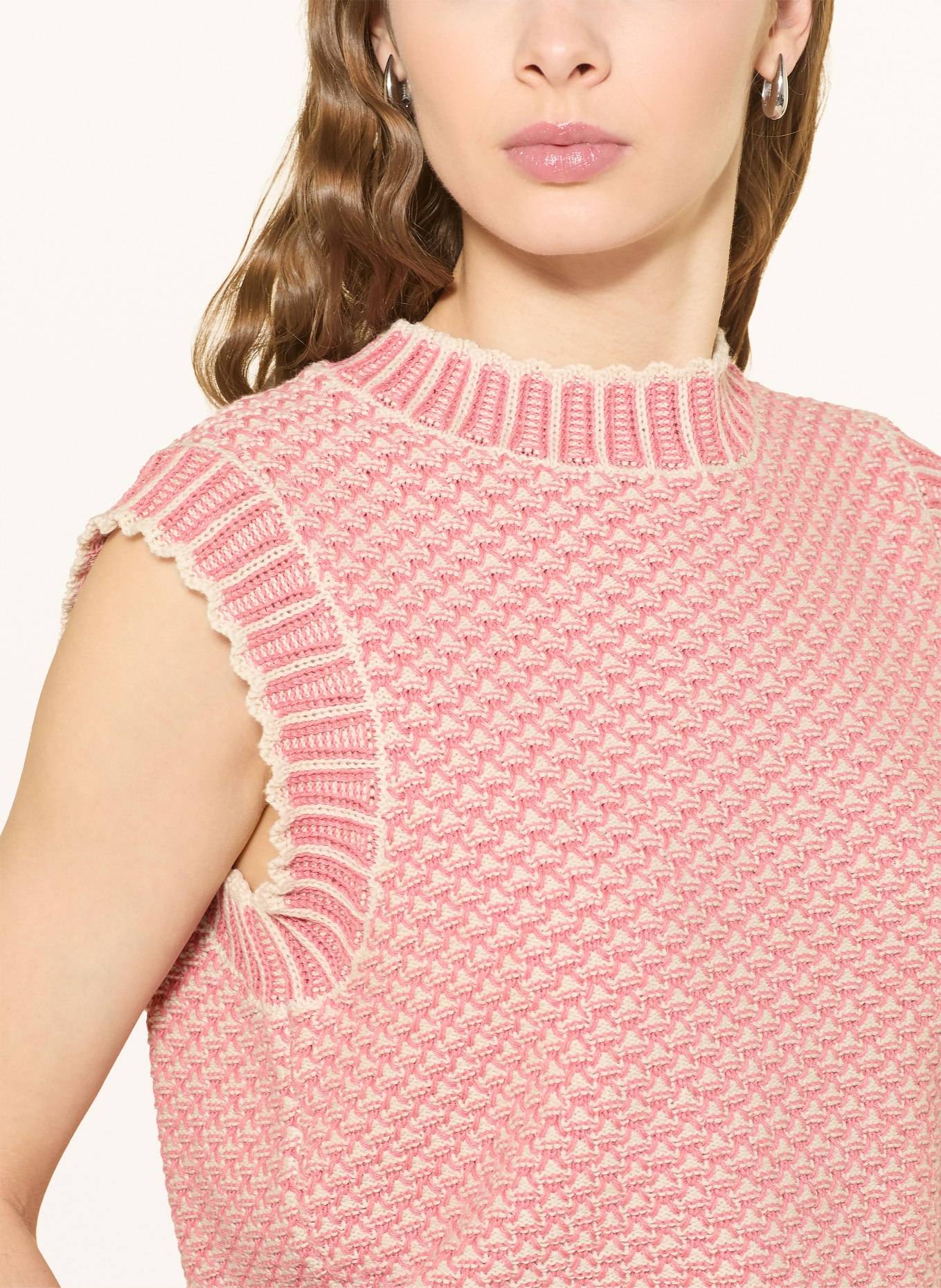 MSCH COPENHAGEN Sweater vest MSCHPILLA: DUSKY PINK / CREAM