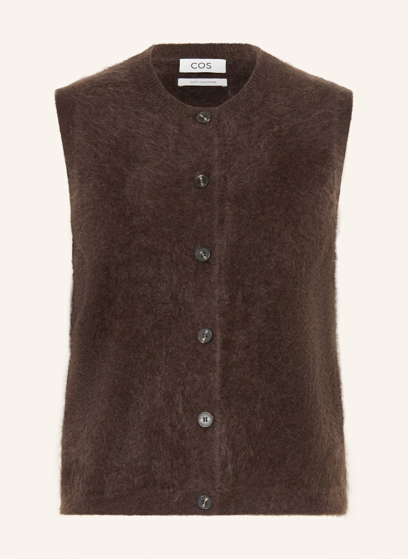 COS Strickweste aus Cashmere: DUNKELBRAUN