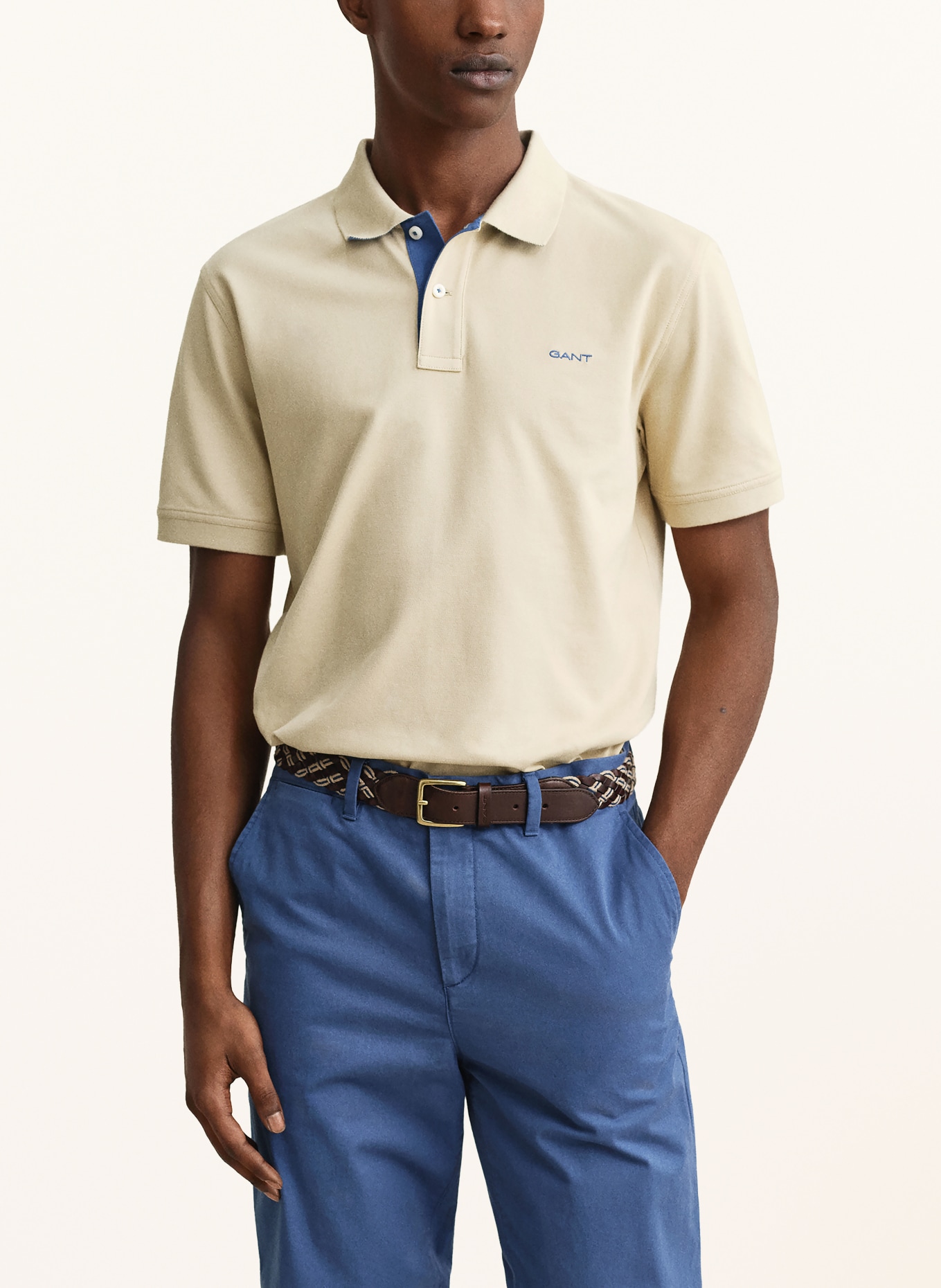 GANT Koszulka polo z piki: BEŻOWY