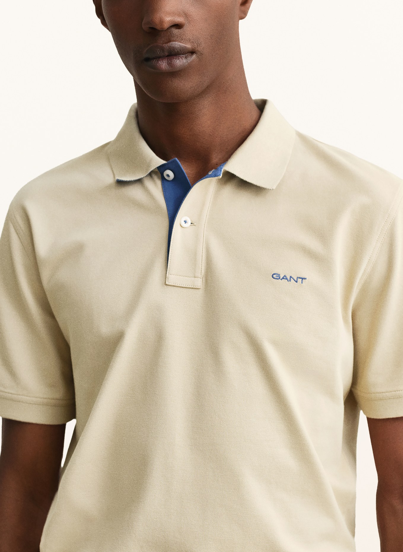 GANT Koszulka polo z piki: BEŻOWY