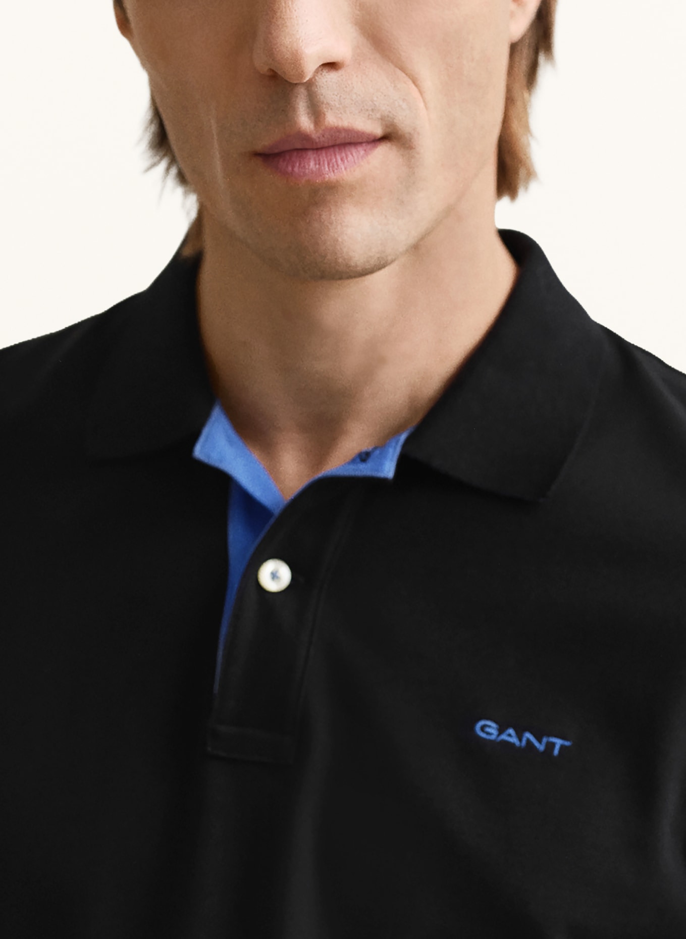 GANT Polo piqué: NOIR / BLEU