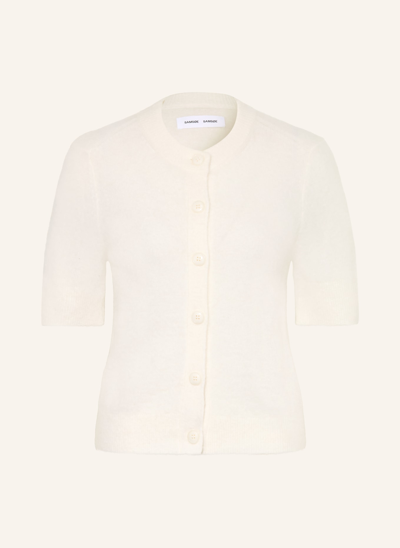 SAMSØE  SAMSØE Strickjacke SANOURA mit Merinowolle und Alpaka: CREME