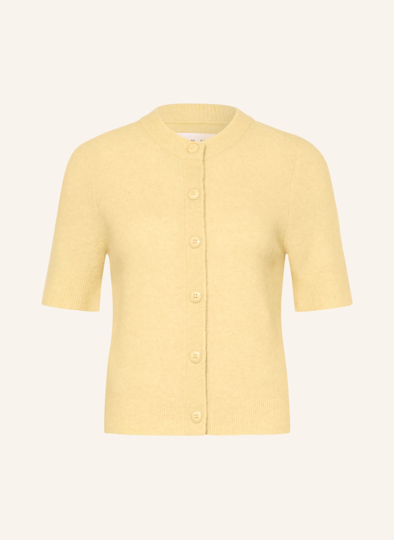 SAMSØE  SAMSØE Strickjacke SANOURA mit Merinowolle und Alpaka: HELLGELB