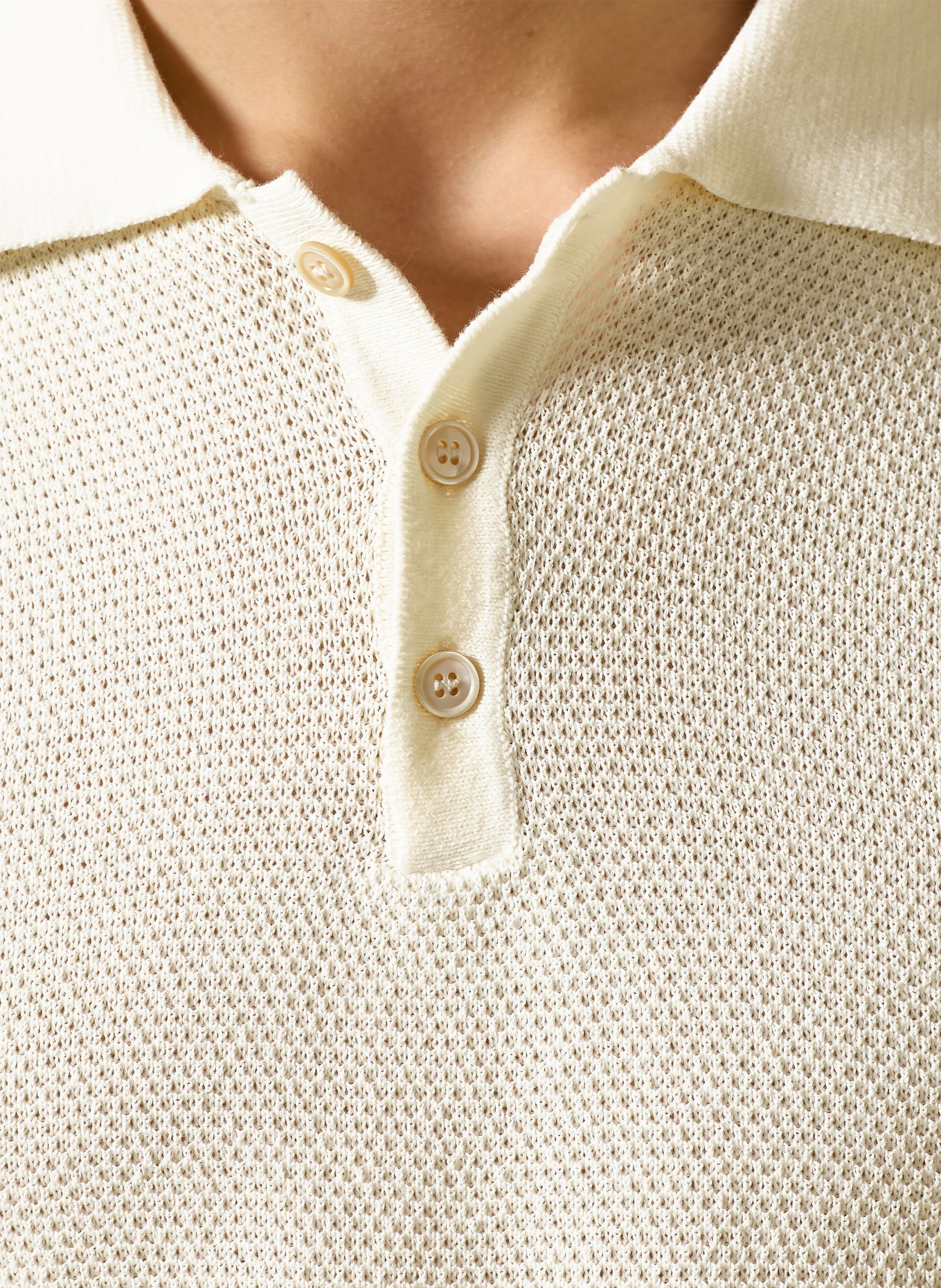 DANIELE FIESOLI Gebreid poloshirt: CRÈME