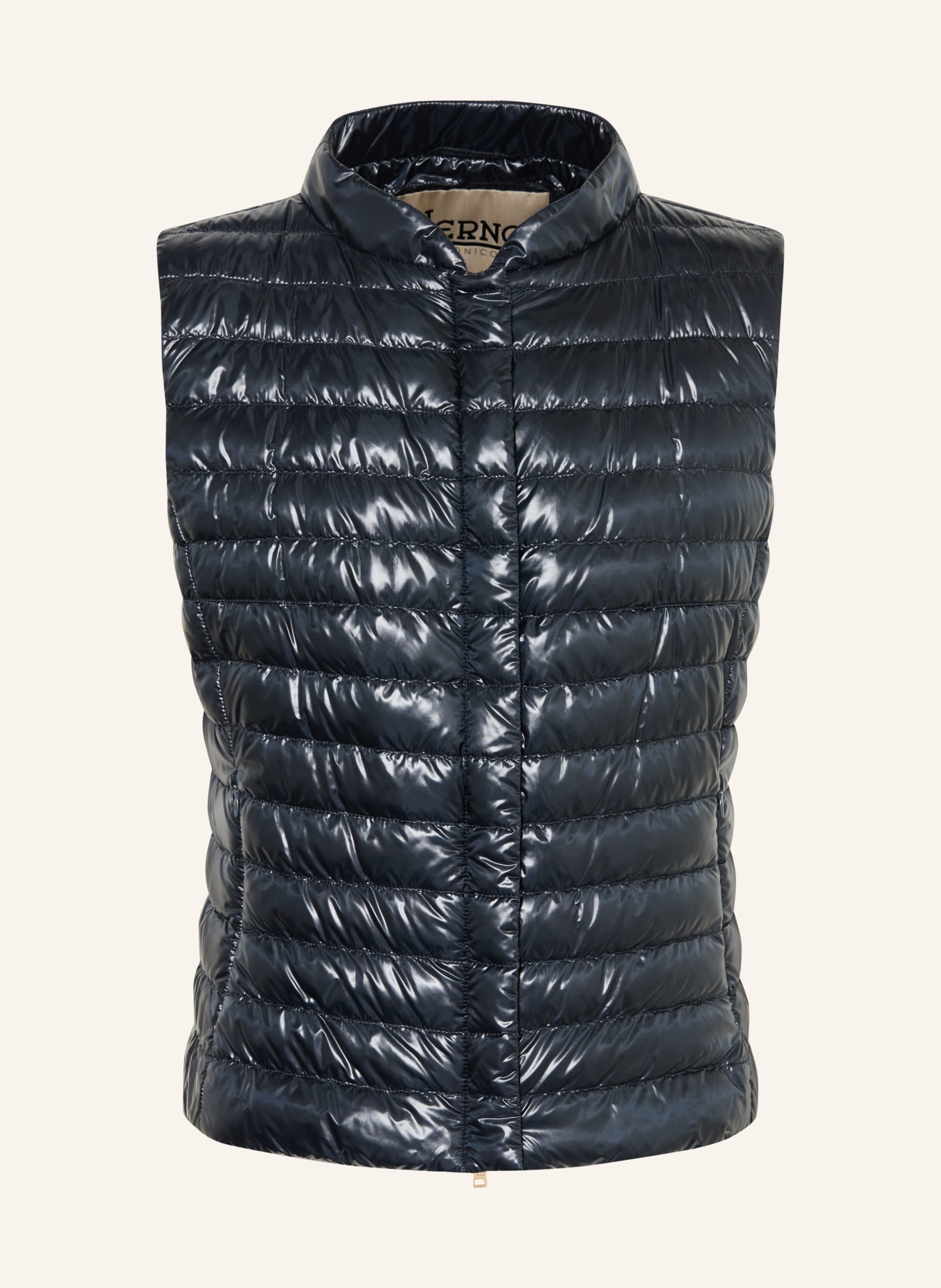 HERNO Péřová vesta SMANICATO: TMAVĚ MODRÁ