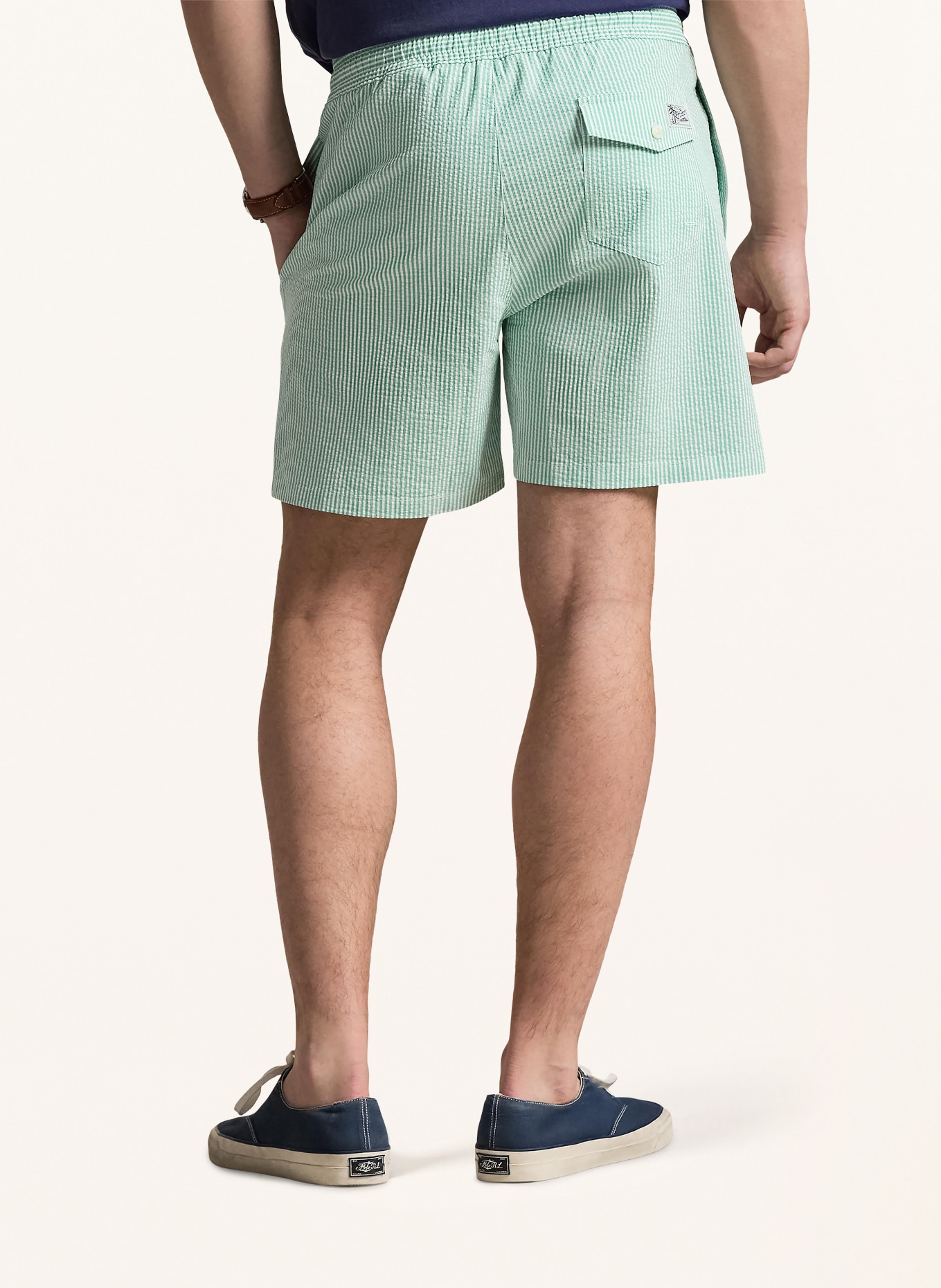 POLO RALPH LAUREN short de bain: MENTHE / BLANC