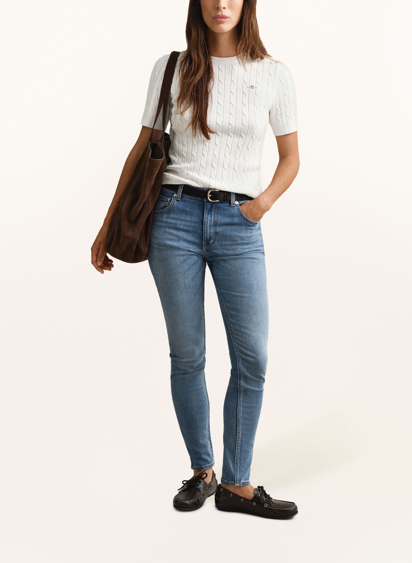 GANT Úpletové tričko: BÍLÁ