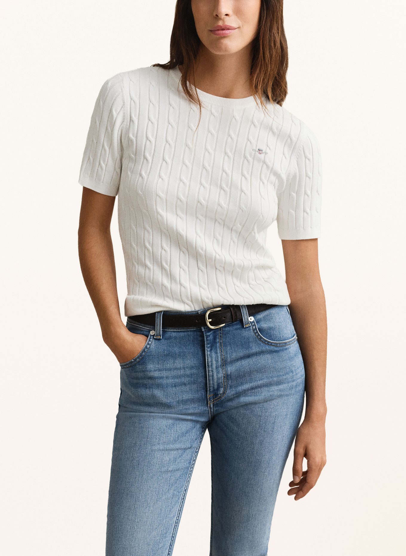 GANT Úpletové tričko: BÍLÁ