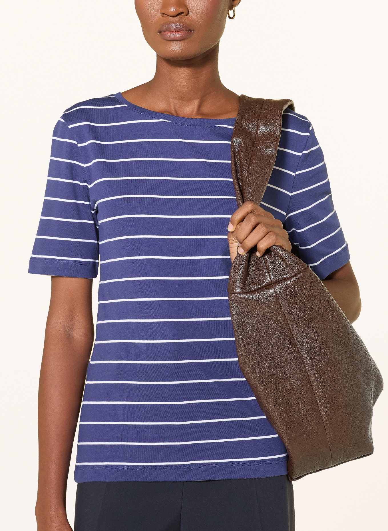 MAERZ MUENCHEN Tričko: TMAVĚ MODRÁ / BÍLÁ